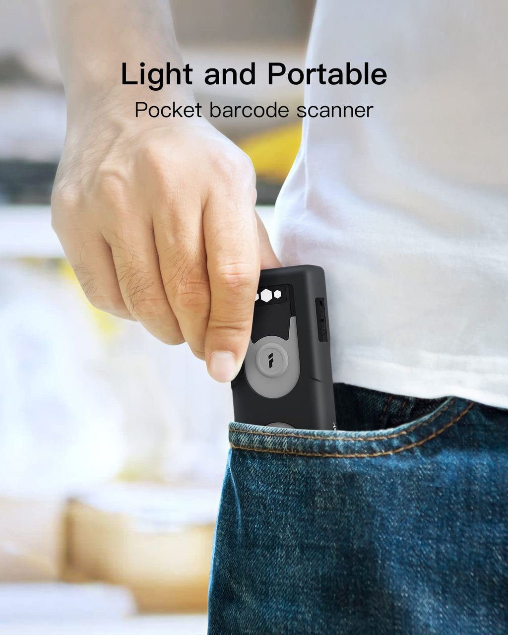 Inateck Bluetooth Scanner 1D Barcode Scanner 2.4Ghz USB Adapter, Screen Scanning, Exclusive Shortcuts, BCST-43