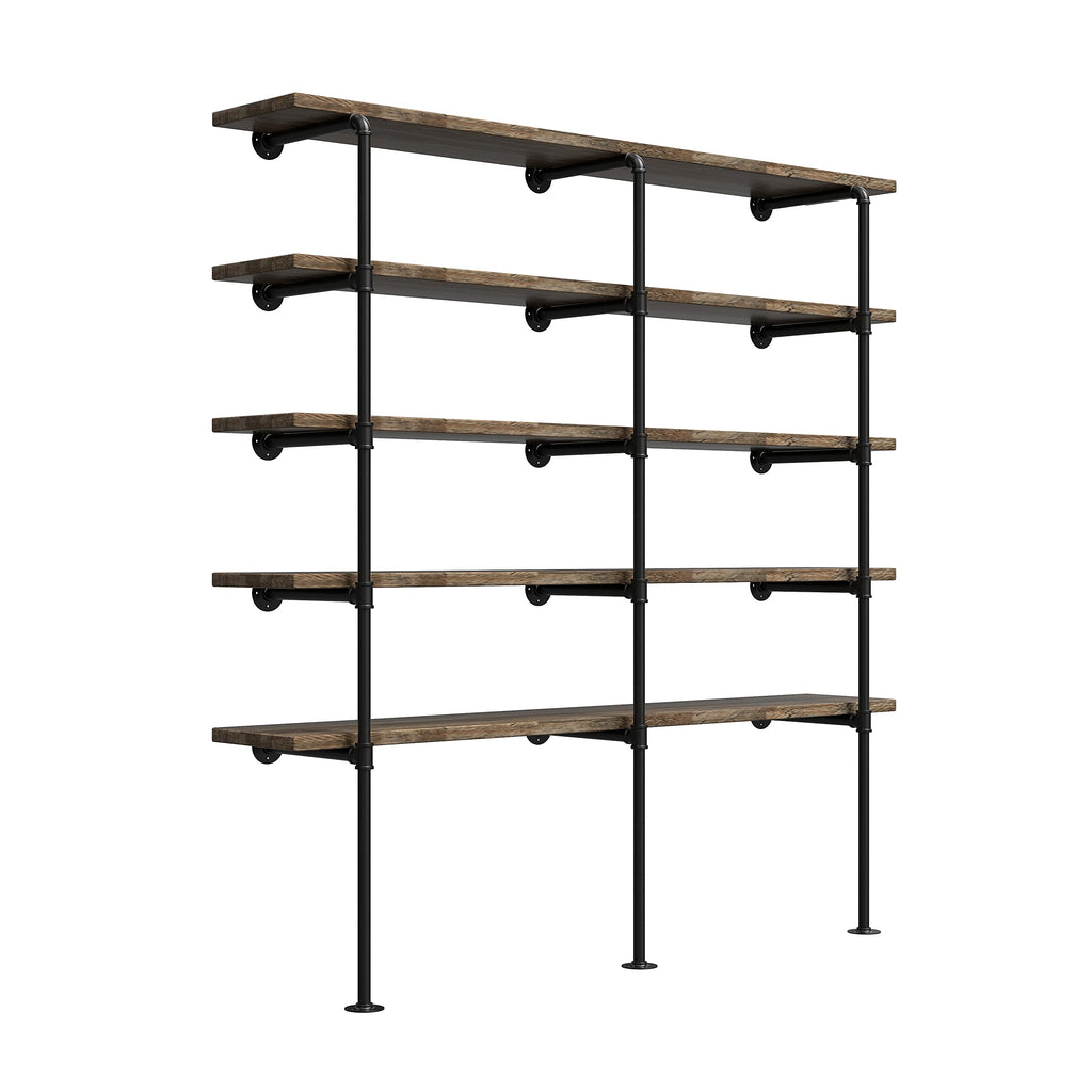 Industrial Retro Wall Mount iron Pipe Shelf,DIY Open Bookshelf,Hung Bracket,Home Improvement Kitchen Shelves,Tool Utility Shelves, Office shelves, bookshelves and bookcases (2Pcs)