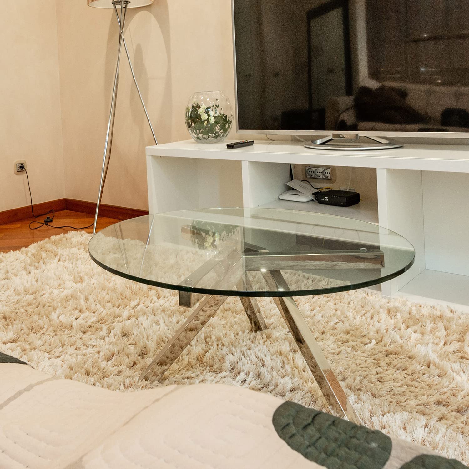 12" Inch Round Glass Table Top 1/2" Thick Tempered Beveled Edge by Fab Glass and Mirror