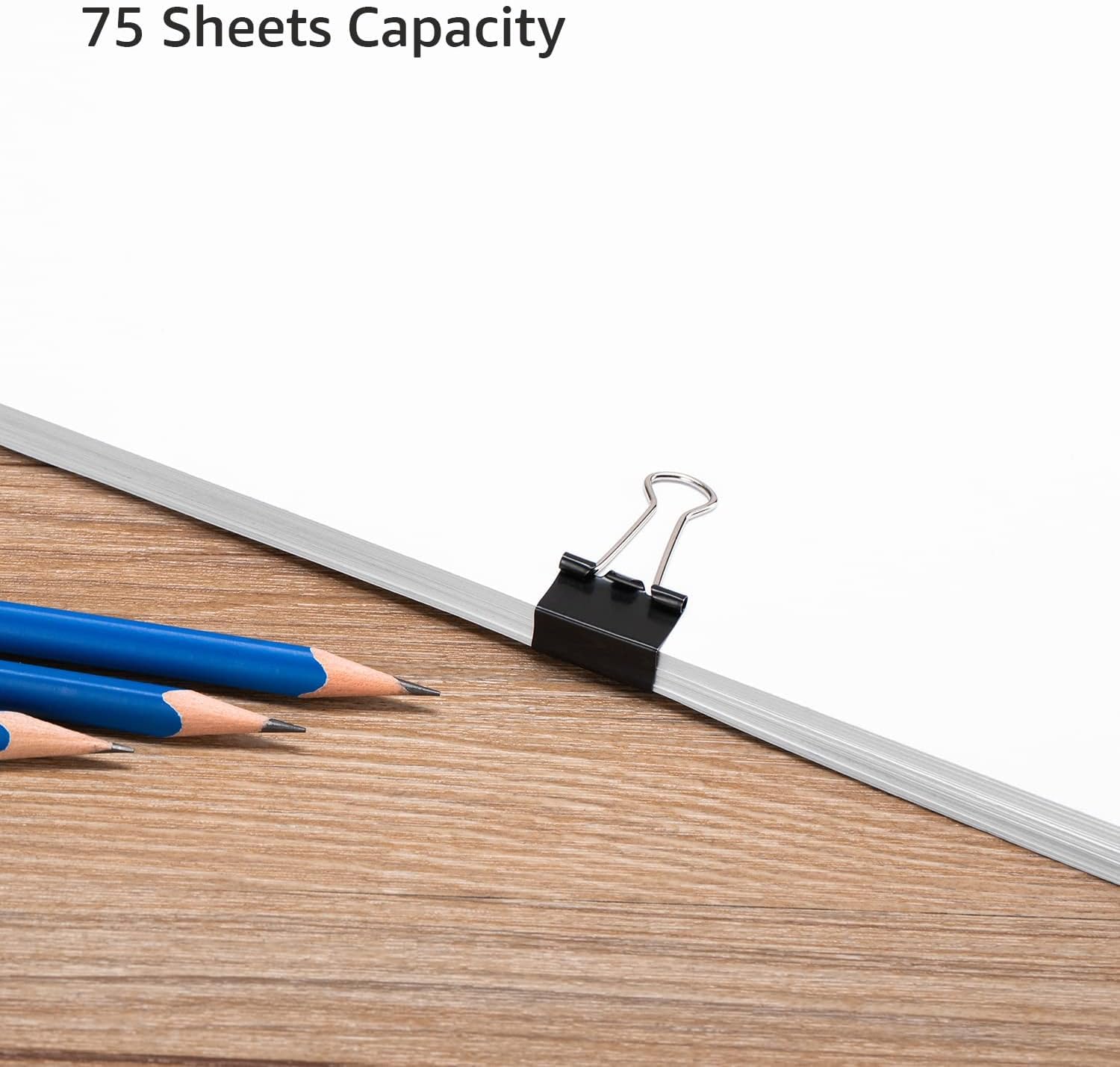 Amazon Basics Sturdy Binder Clips for Office Use, 96 Count, Medium, 1.25 in, Black (Pack of 12)