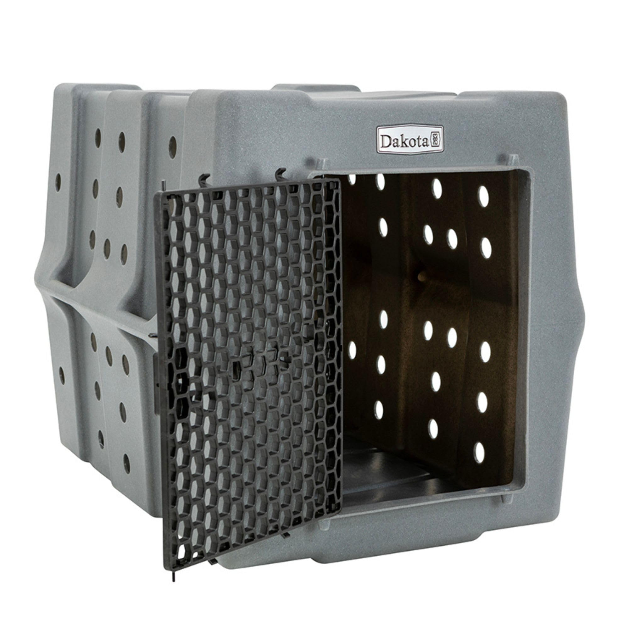 Dakota 283 Canine Rough and Tough Economy Dog Crate w/ Removable Two-Way Door - Heavy Duty Outdoor Kennel for Medium Breed Dogs (Coyote Granite, Intermediate)