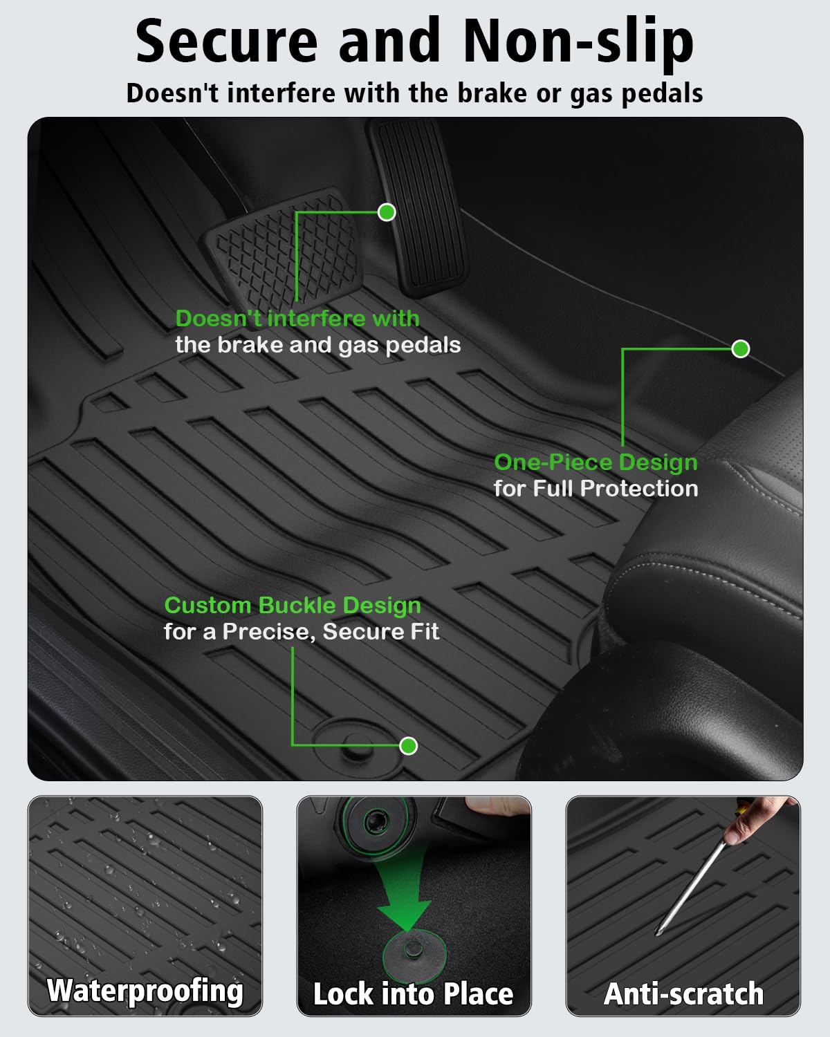 Floor Mats & Cargo Mat & Backrest Mat Custom for Toyota RAV4 Hybrid 2026 (Not for Cargo Area with Subwoofer) (Not for Phev), Door Sill Guards, All Weather TPE Floor Liners for RAV-4 2026 Accessories