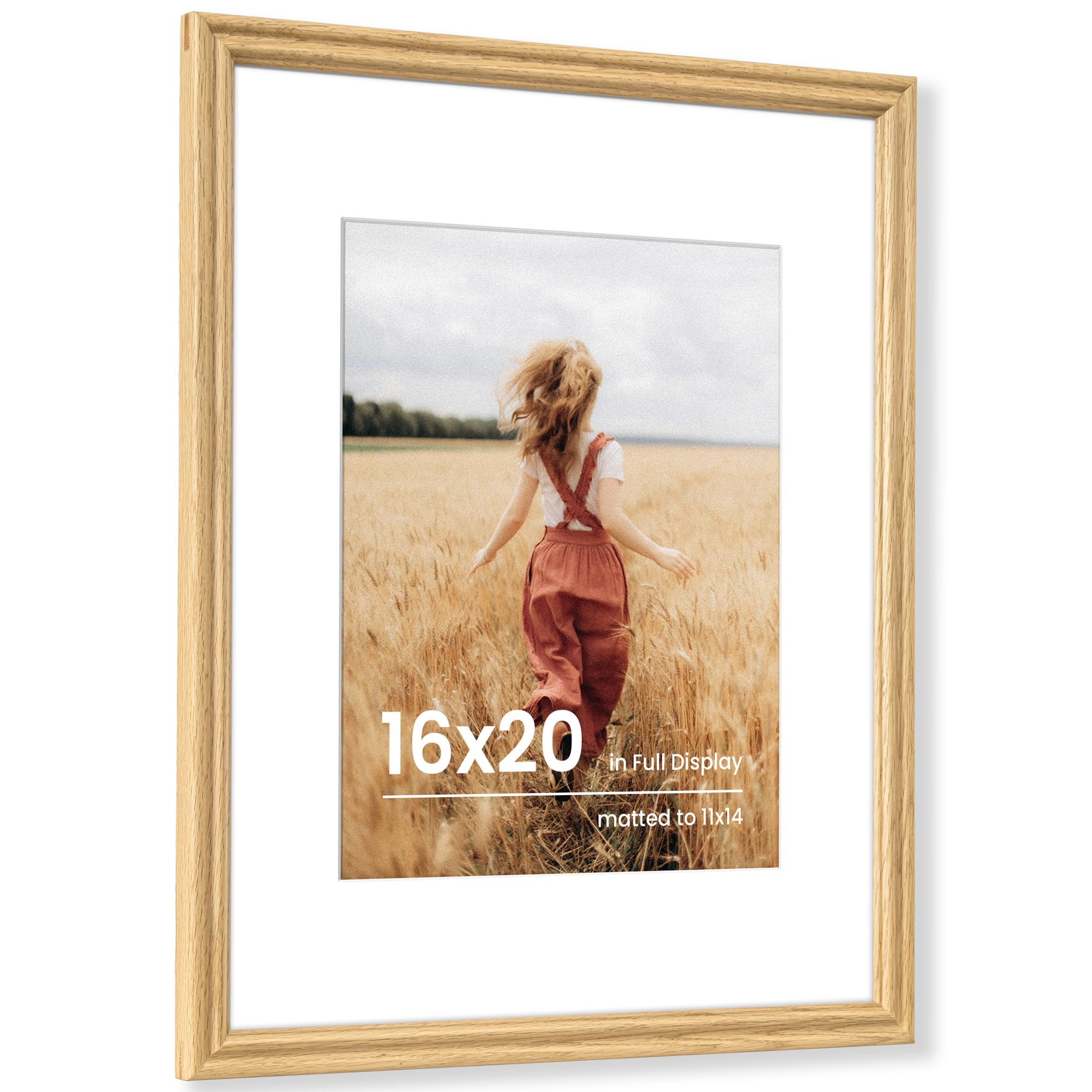 Fun Memories 5x7 Picture Frame with Mat for 4x6 Photo, Solid Elm Wood & Tempered Glass, Rustic Wall & Tabletop Display Frame, Grey, 1 Pack
