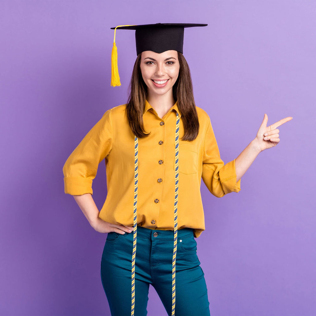 15 Pieces Graduation Honor Cord Braided Honor Cords with Tassels for Graduation Students (Black)