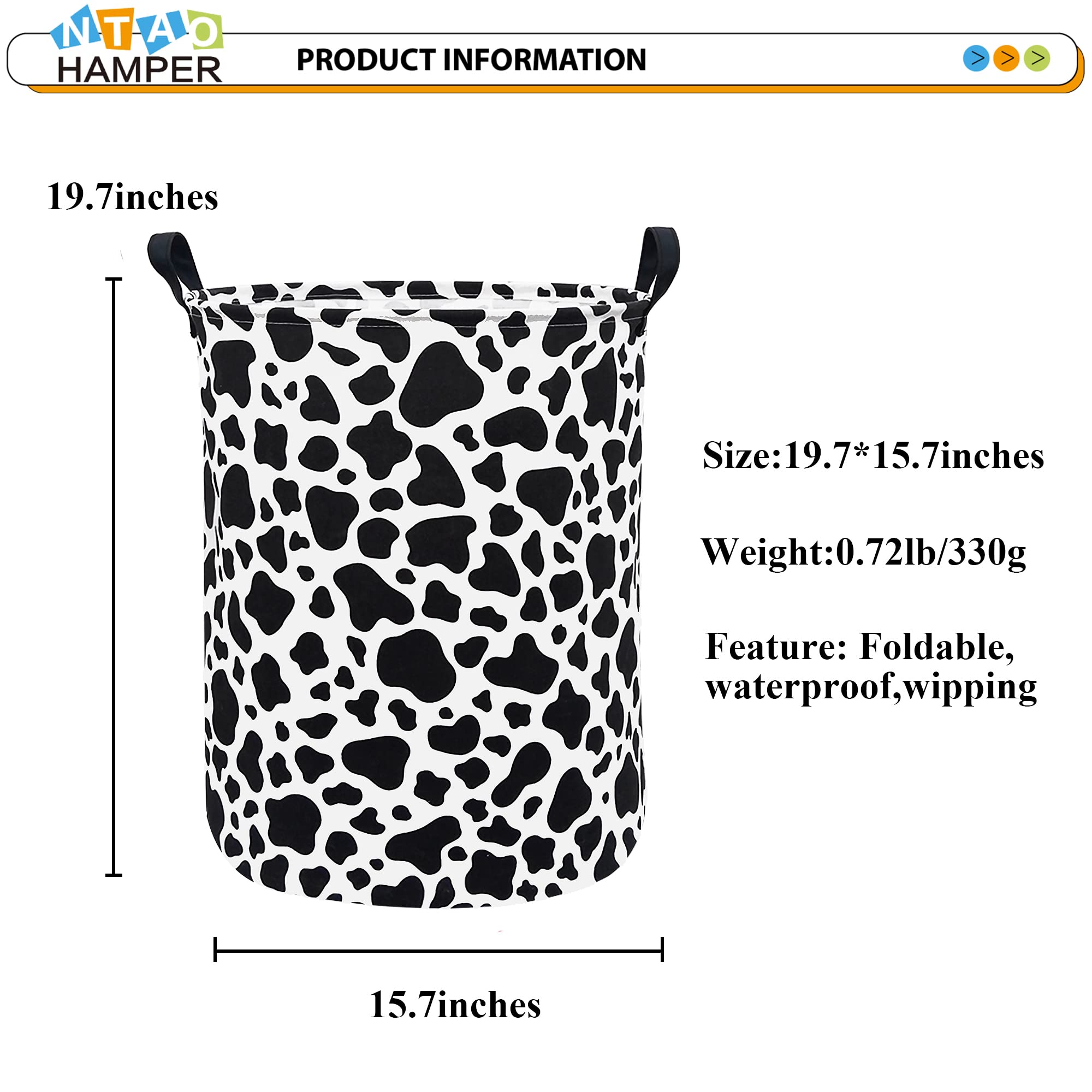 NTAOHAMPER Laundry Hamper, Laundry Basket, Waterproof Storage Bin for Bedroom, Clothes Organizer Basket, Books Box, Room Decor(Animal)