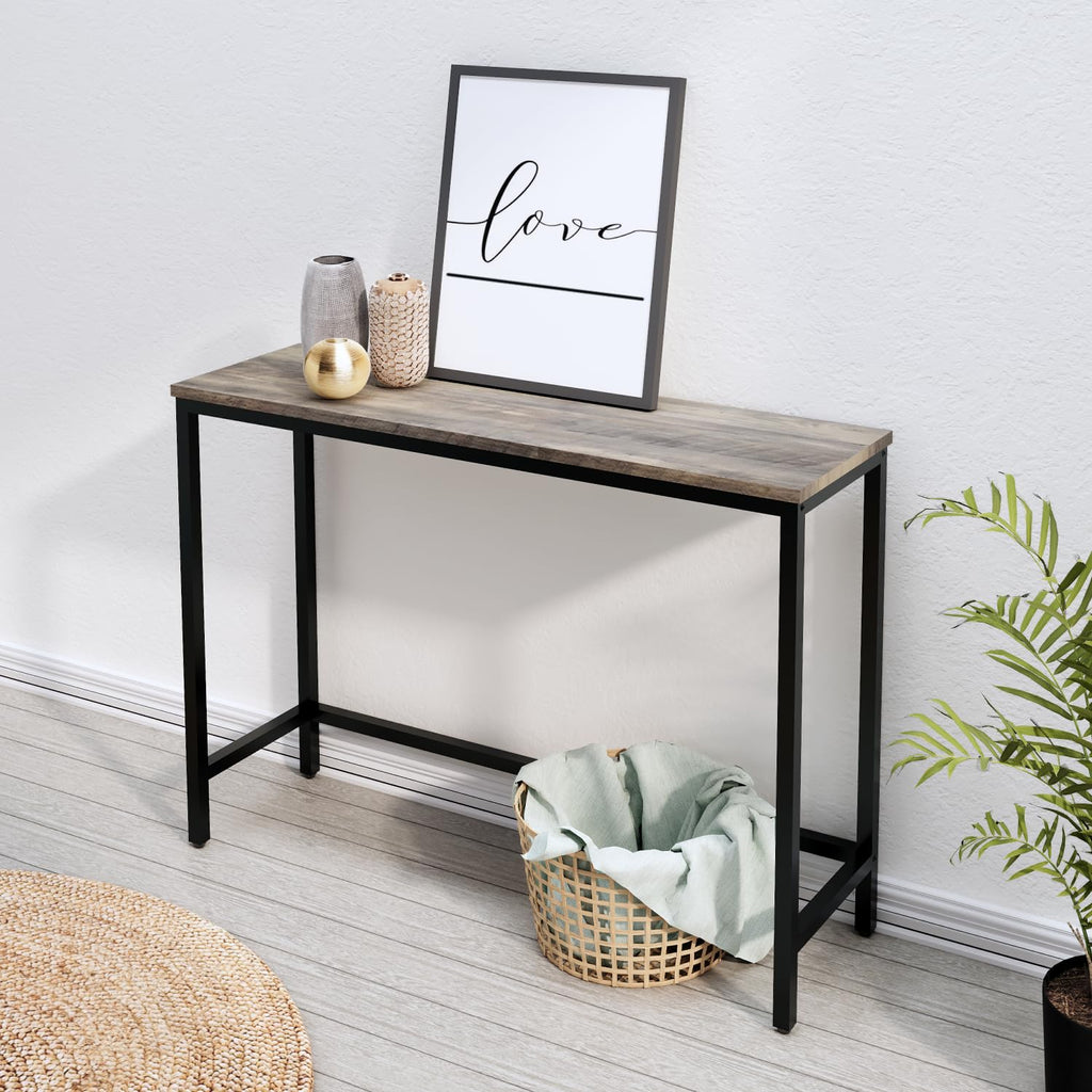 Timberer 39.4” Console Table, Hallway Entrance Table Sofa Table Behind Couch, for Living Room, Entryway, Easy Assembly, Accent Table, Black