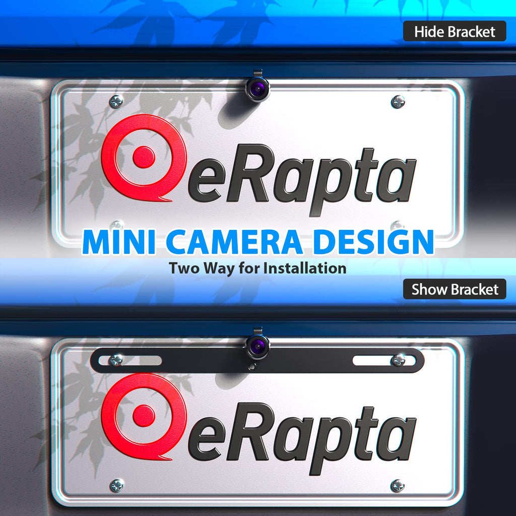 eRapta ERT01 HD Backup Camera Rear View License Plate Reverse Camera Universal for Pickup Truck Car SUV 149 Degree Perfect Angle Night Vision IP69K Level Waterproof