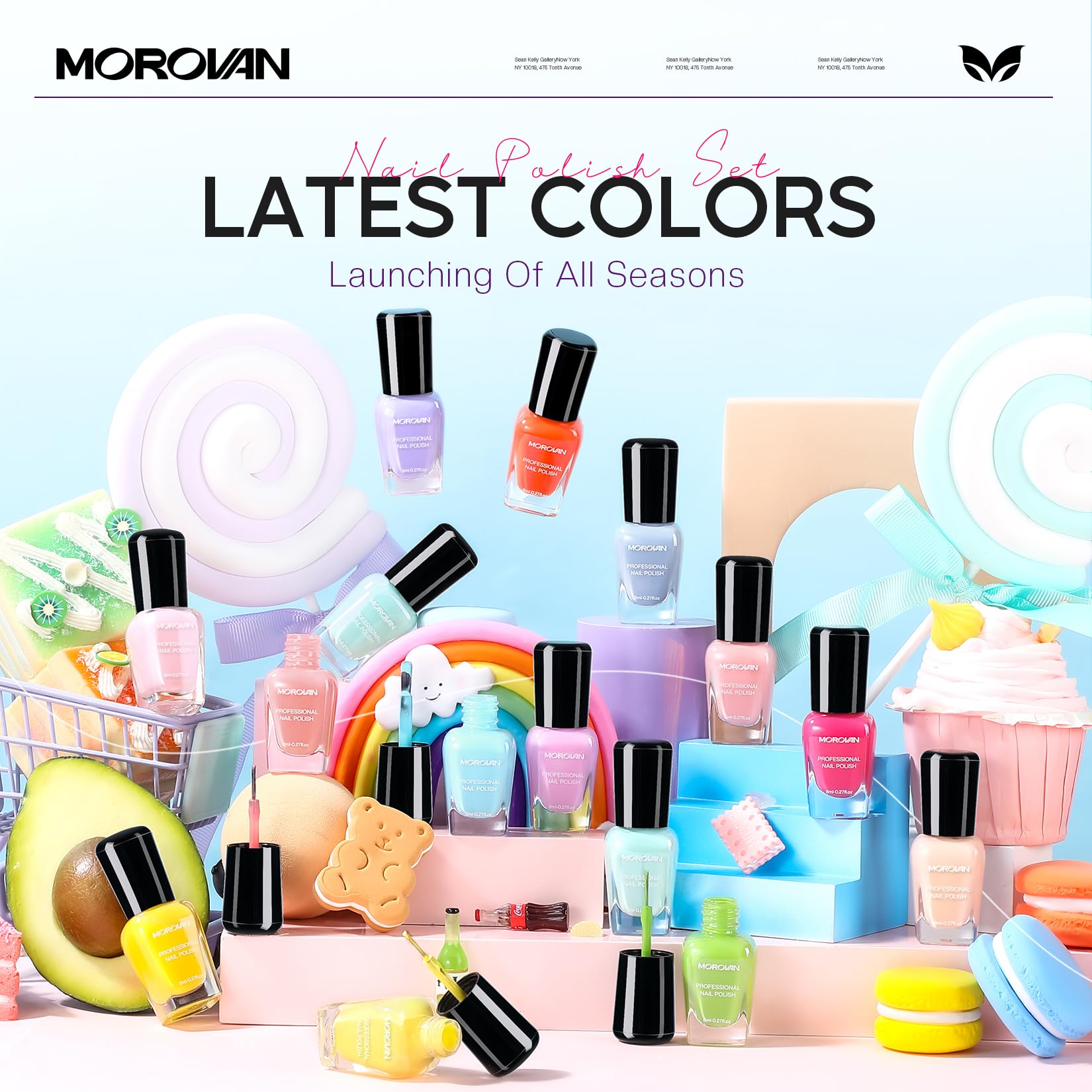 Morovan 15 Bright Color 0.27oz Air Quick Dry Long Lasting Nail Polish Gift Set for Women