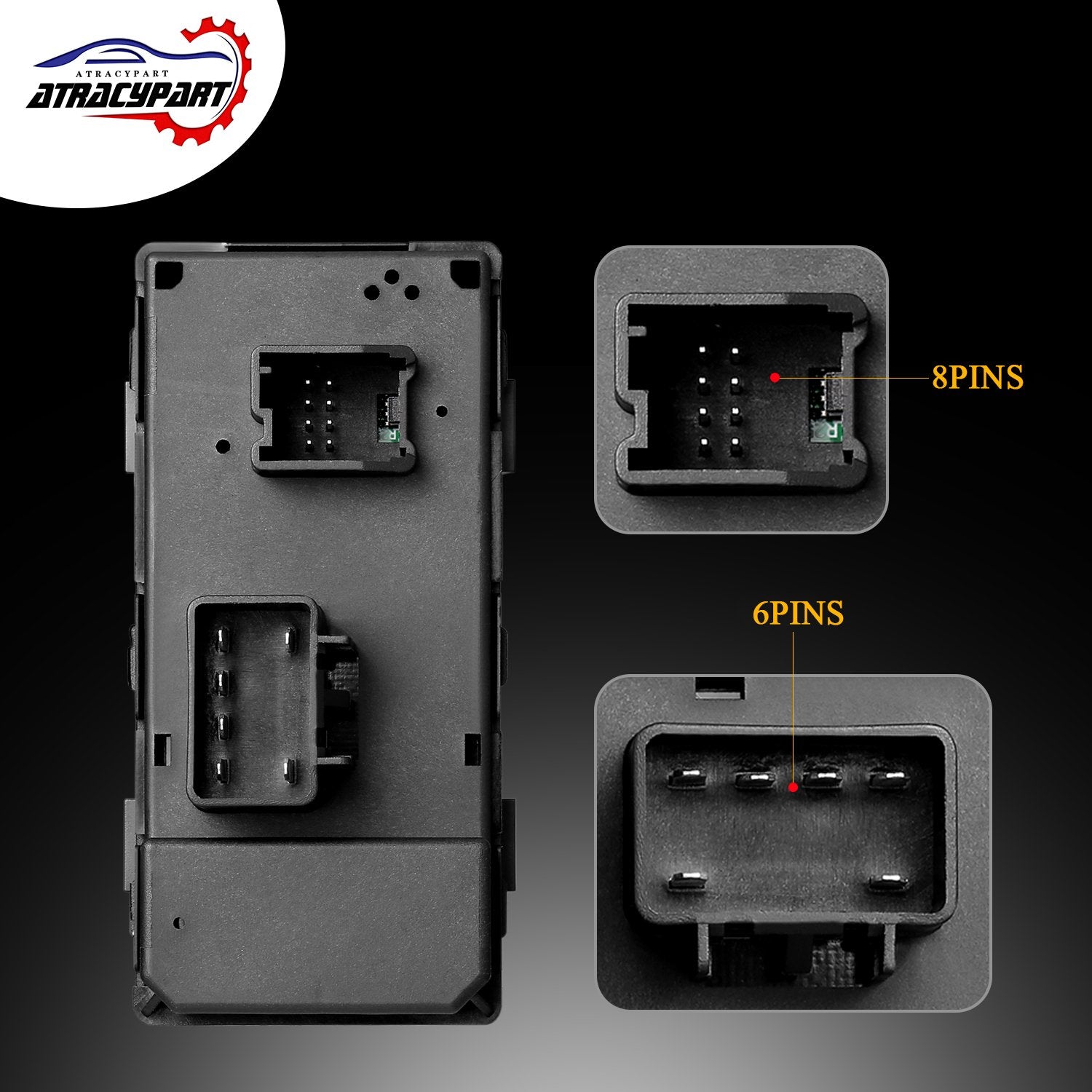 Power Window Switch Passenger Front Right, Rear Left or Right | Window Buttons | Fits GMC Acadia, Sierra, Chevy Silverado, Tahoe & More Year Model 2006-2015 | #22895545, 15888174