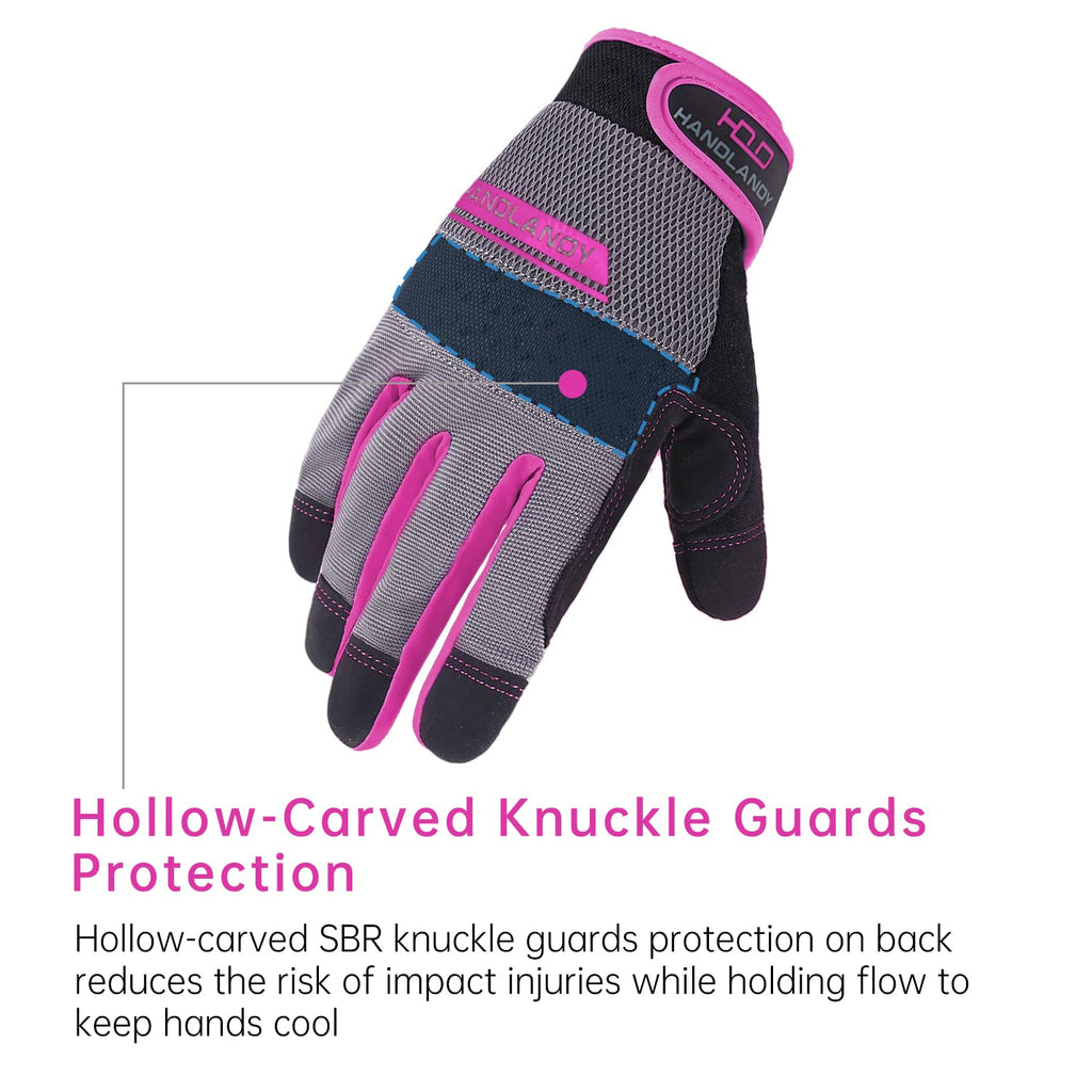AIGEVTURE Safety Work Gloves Mens & Women, Light Duty Mechanic Gloves Touch Screen, Gardening Work Gloves with Grip,High Dexterity