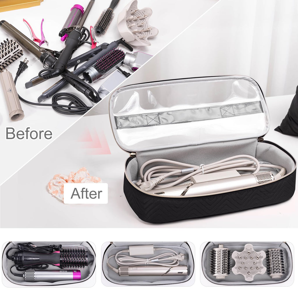 Large Hair Tools Travel Bag with Iron Mat - 2in1 Hair Tools Organizer for Hair Dryer Brush, Flat Irons, Straighteners, Curling Irons, Hair Bag, Makeup Bag, Cosmetic Bag for Travel Essentials
