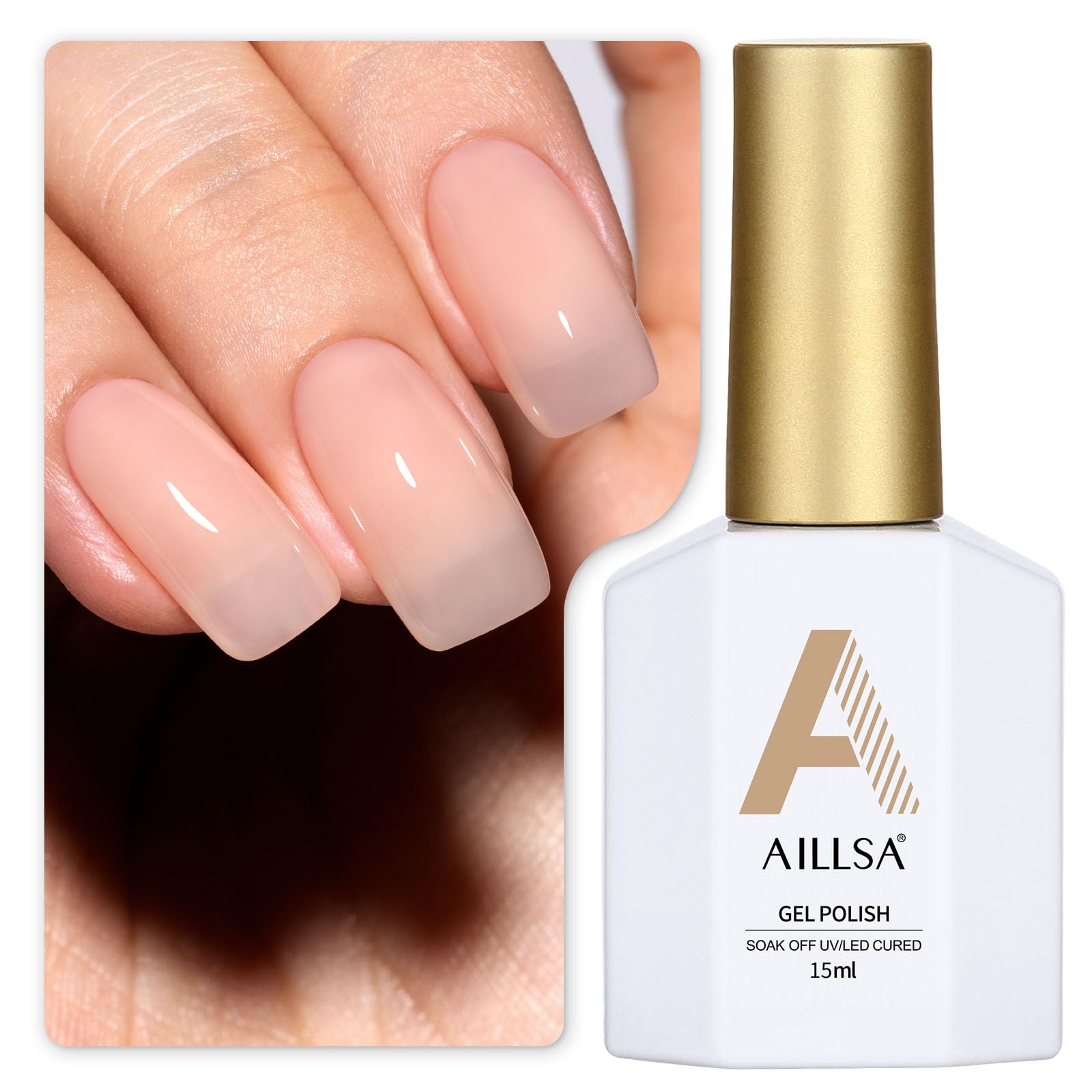 AILLSA Red Gel Nail Polish Ruby Red Gel Polish Bright Rose Color Polish Apple Candy Nails Long Lasting Soak Off U V Gels Nail Polish Nail Art Manicure Salon at Home 0.51 Fl Oz
