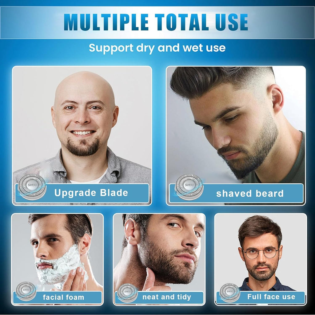 6 Pack SH30 Replacement Head Compatible with Philips Norelco Series 3000/2000/1000,New Upgraded SH30 Replacement Double Blades for norelco 1000 Replacement Heads