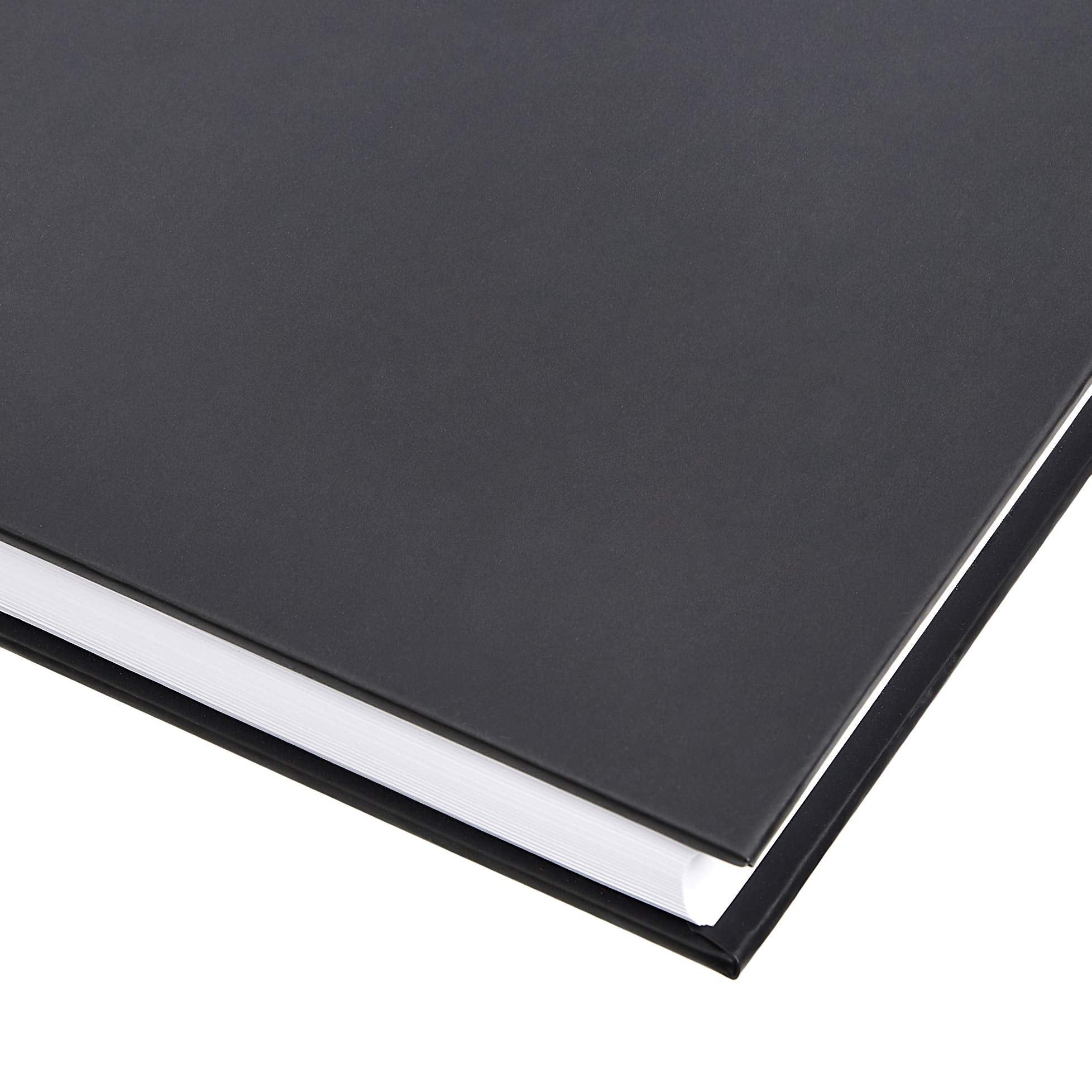 Amazon Basics Professional Hardcover Writing Journal for Journaling and Note Taking, Sturdy, Perforated Pages, 10.5 x 7.5 inches, Black, 2-Pack