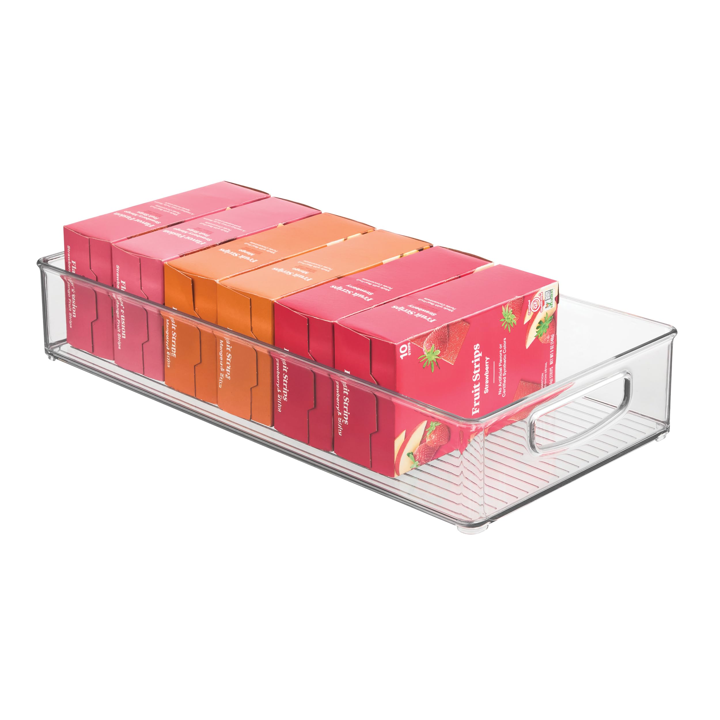 iDesign Slim Extra Long Clear Storage Bin | Narrow, Stackable, Kitchen or Pantry Organizer