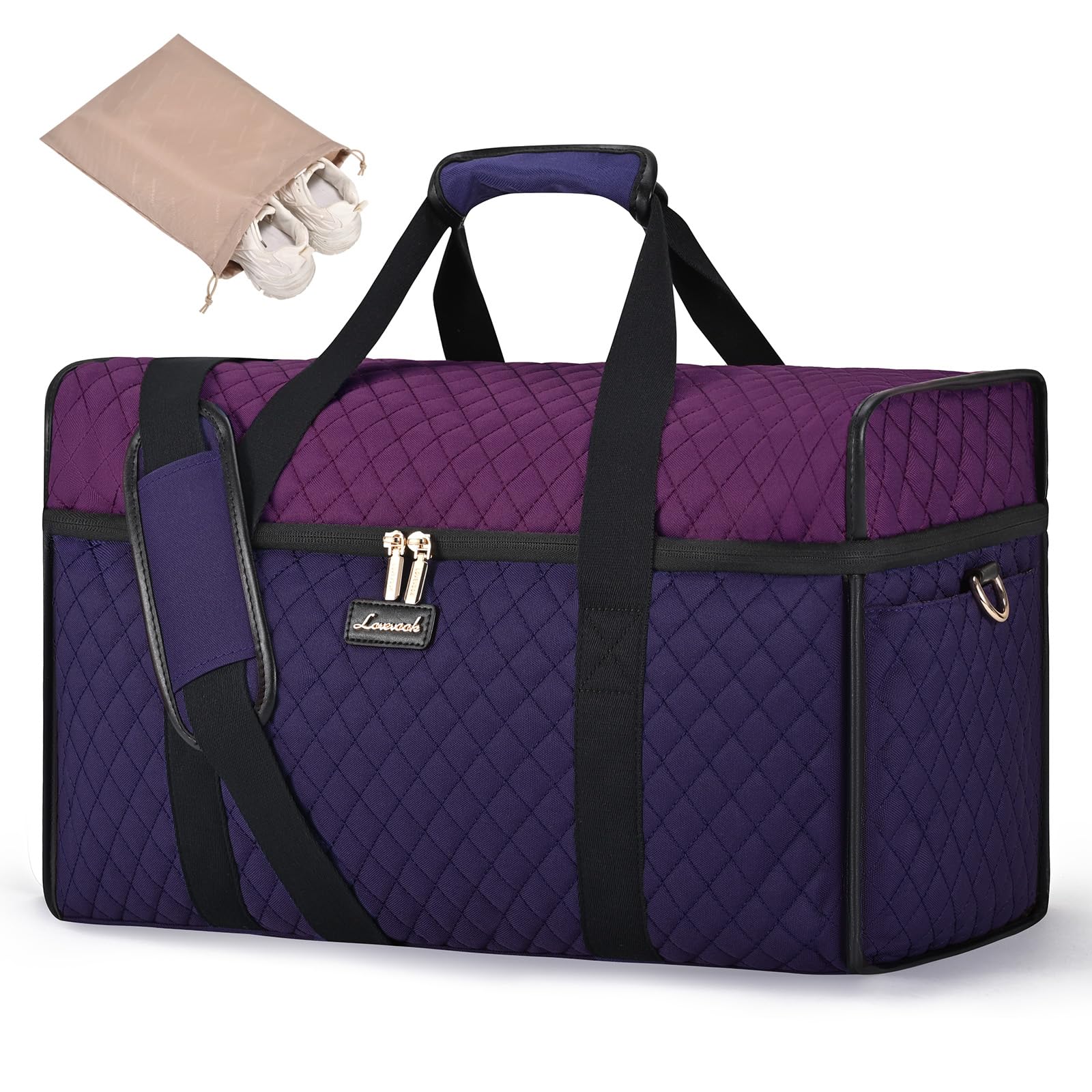 LOVEVOOK Travel Duffle Bag - Weekender & Overnight Bag with Toiletry & Wet Pocket, Carry-On Size, 3pc Set