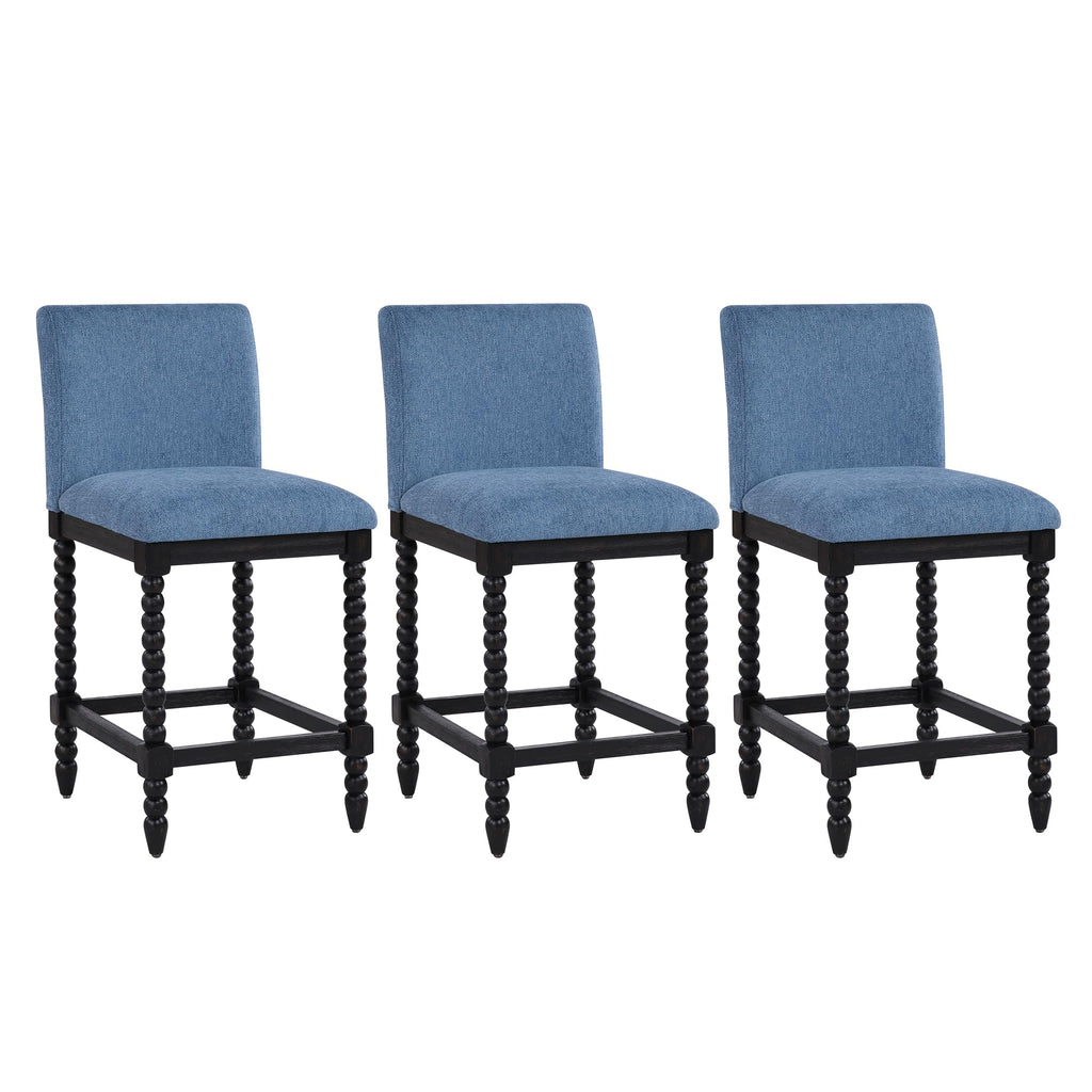 DUHOME Spindle Counter Stool with Padded Spring Seat,Wooden Bar Stools Farmhouse 26 Inch Counter Height Stools Chairs with Spindle Back for Kitchen Island
