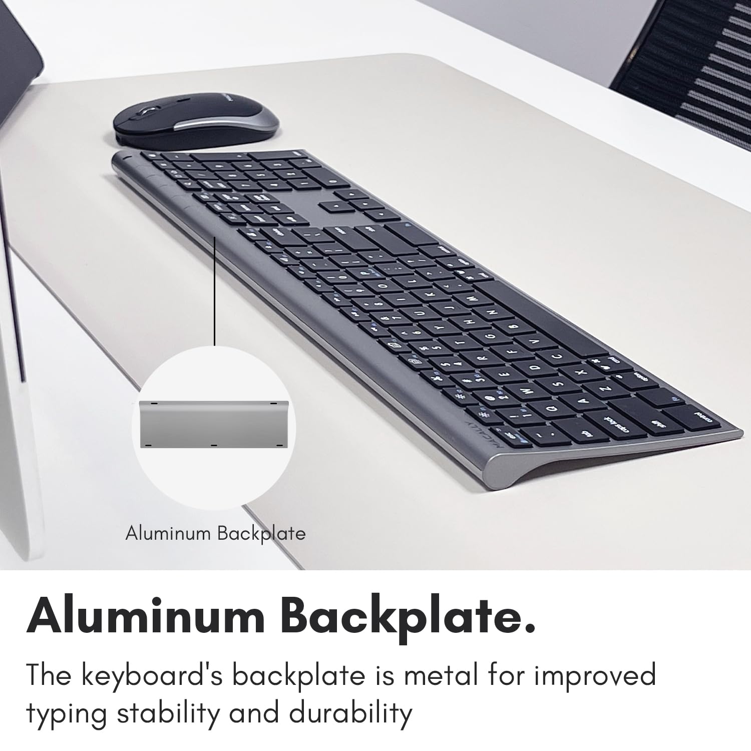Macally Premium Bluetooth Keyboard and Mouse for Mac | Compatible Wireless Apple Keyboard and Mouse Combo (110 Keys Multi-Device Rechargeable) for MacBook Pro/Air and iMac