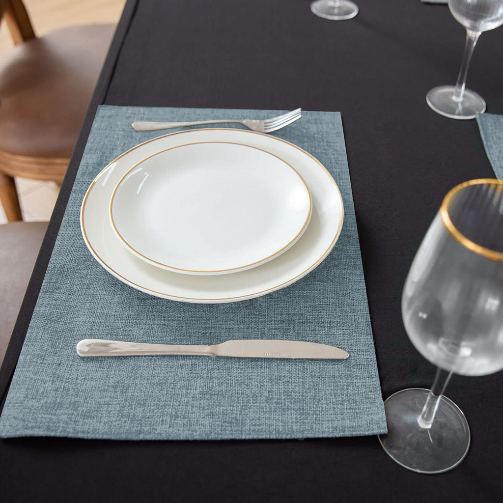 Cloth Placemats Set of 8, Linen Type Fabric Placemats Machine Washable Heat Resistant Placemats Wrinkle Free Thick Polyester Kitchen Place Mats for Dining Table (Beige)