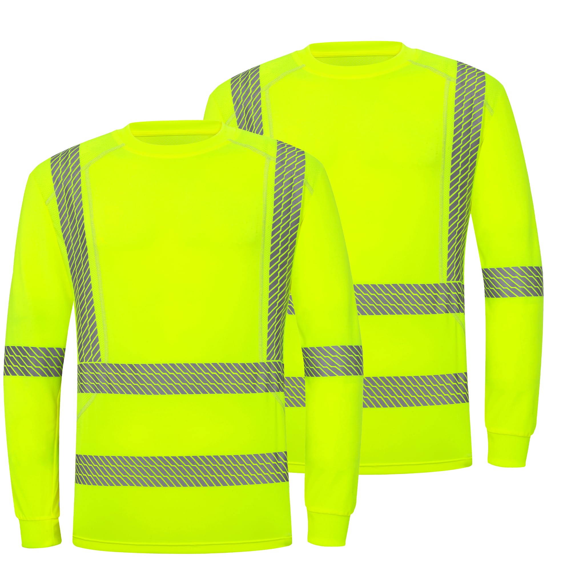 ProtectX High Visibility Long Sleeve Shirts Reflective Hi Vis Safety Shirt for Men Women Class 2-3 Construction Shirt 1 Pack