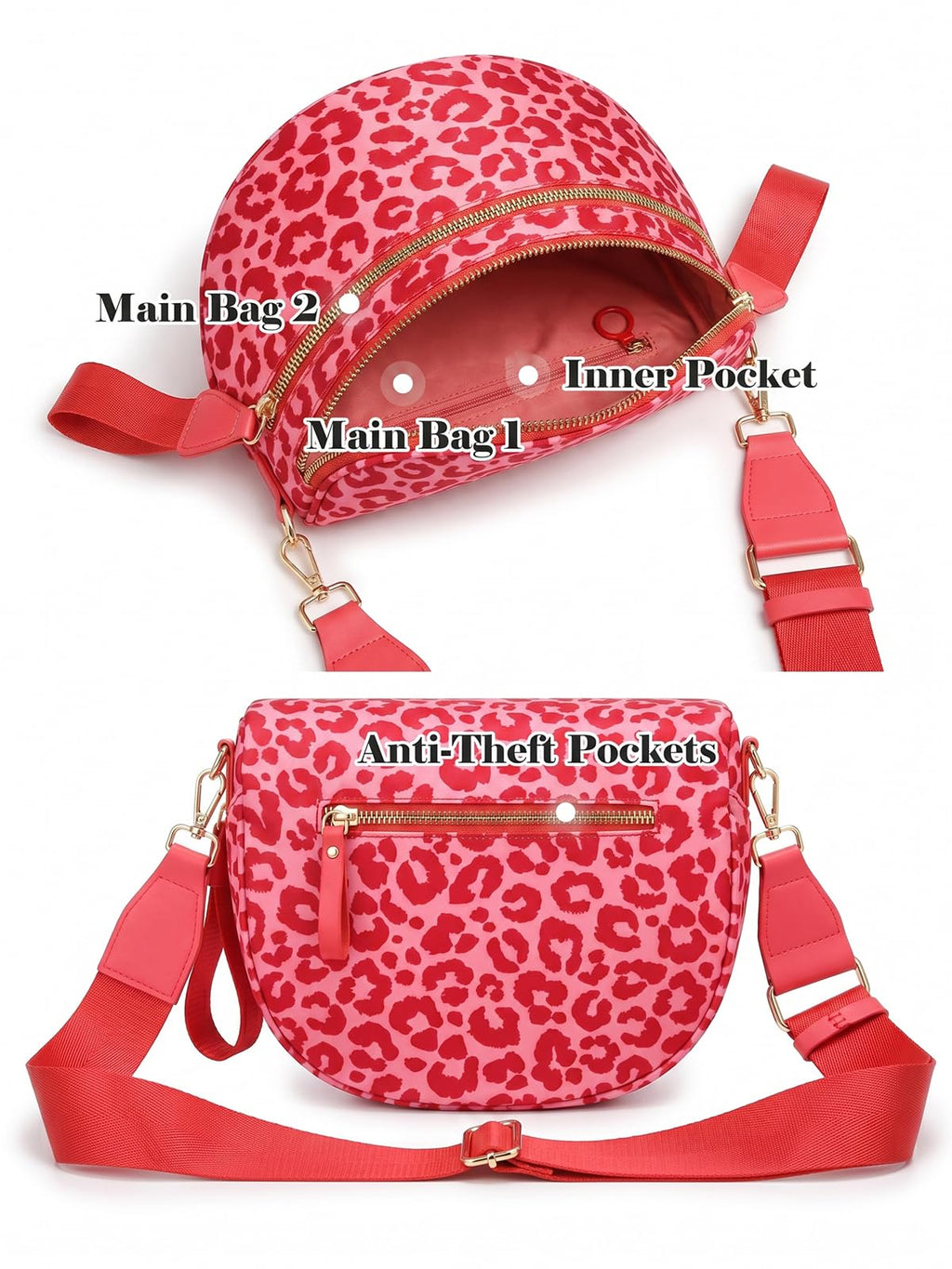 Pure Colour Crossbody Bag Bum Bag for Women,Spacious Purse Fanny Packs Belt Bag,Oversized Bum Bag (Bean Green Leopard Print Bum Bag)