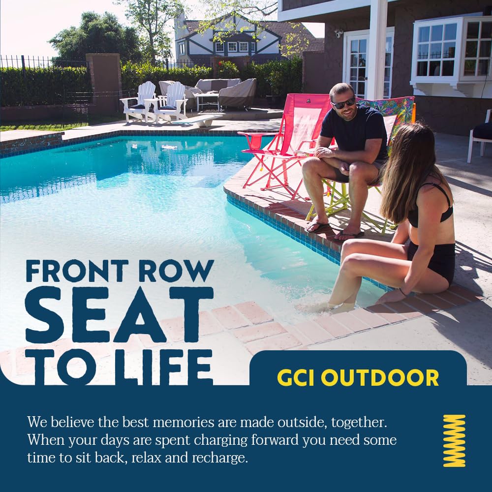 GCI Outdoor Comfort Pro Rocker Camping Chair | Portable Folding Rocking Chair with Durable Armrests & Drink Holder — Blush