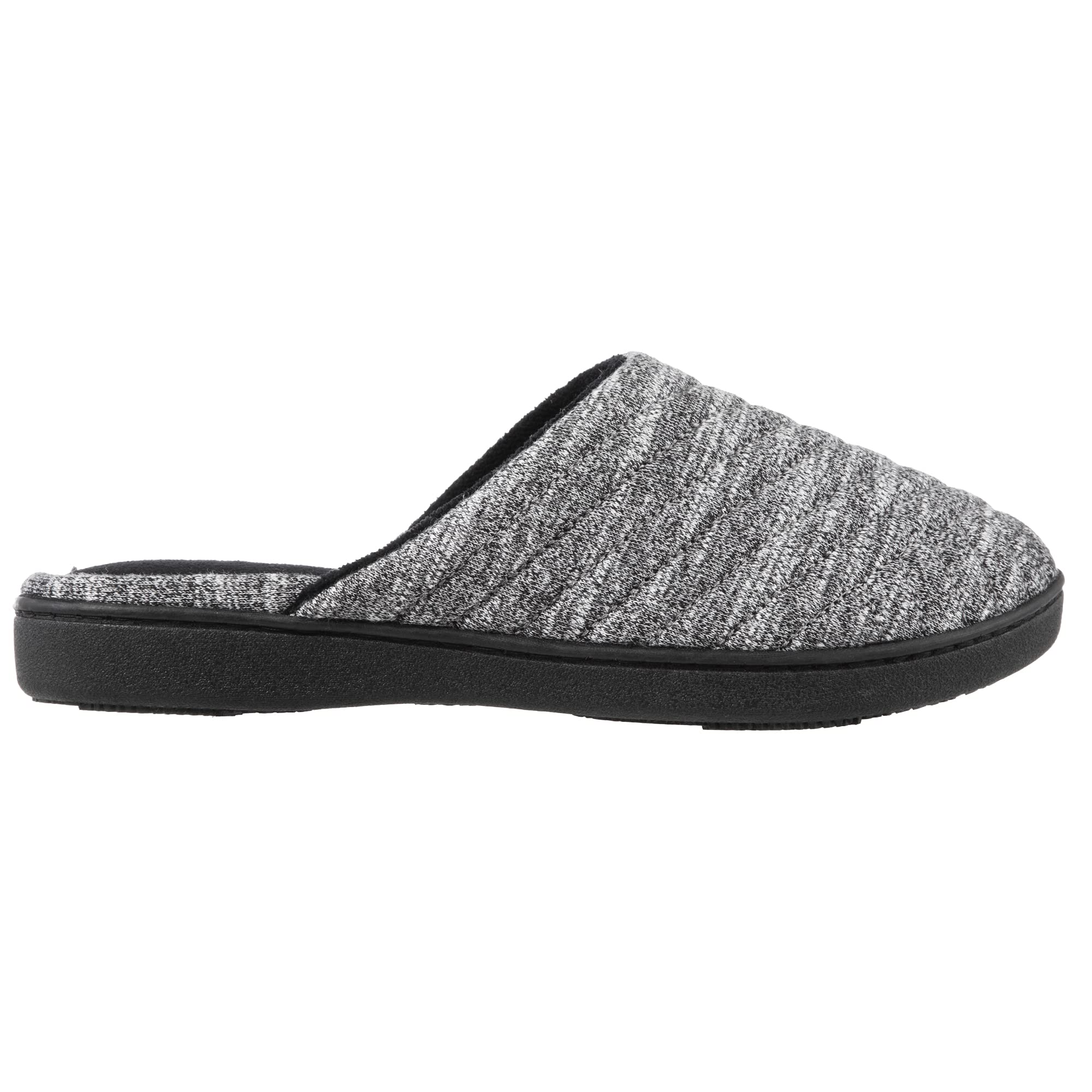 Isotoner Women's Premium Knit Slide Slippers - Moisture-Wicking Lining, Rubber Indoor/Outdoor Sole - Machine Washable House Shoes