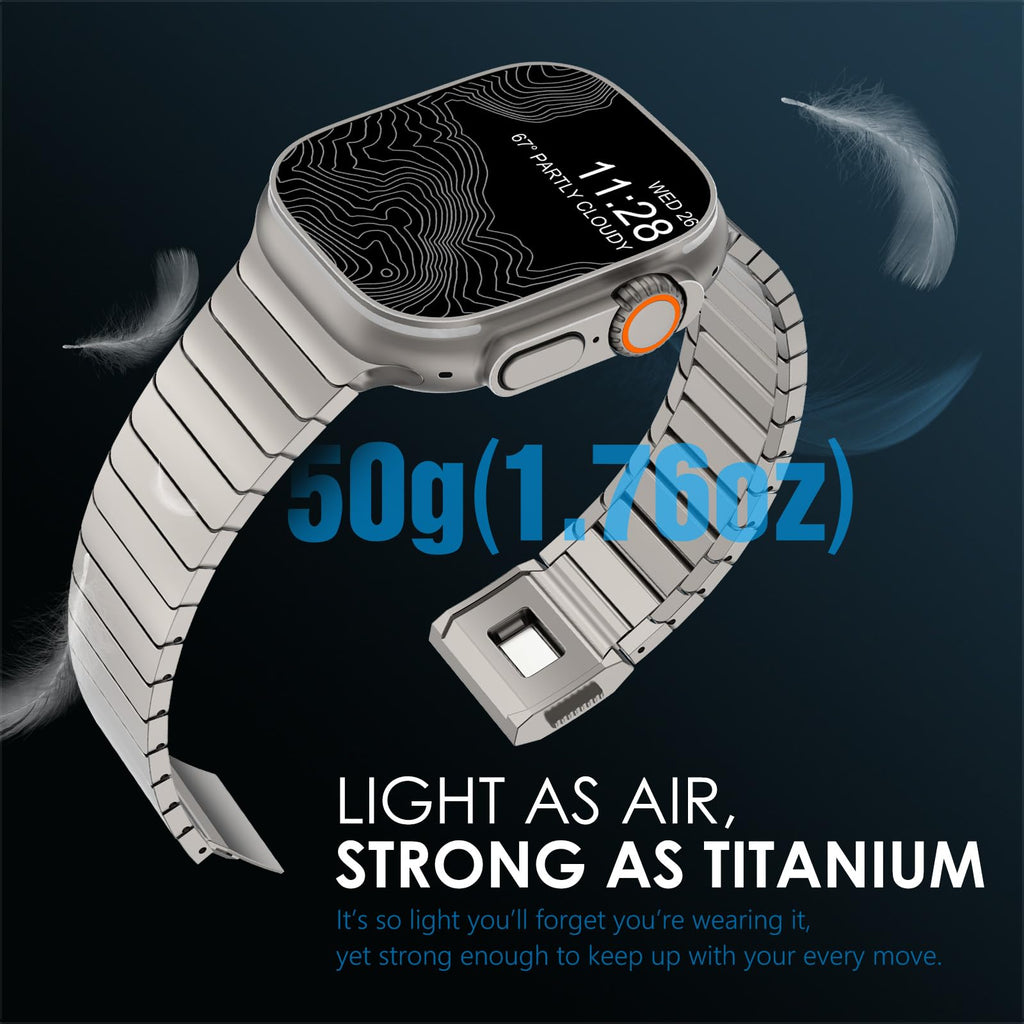 NewWays Titanium & Stainless Steel Link Bracelet for Apple Watch Band Ultra 3 2 1 Band 49mm Series11 10 46mm 42mm 45mm 44mm 41mm 40mm 38mm Series 3-11