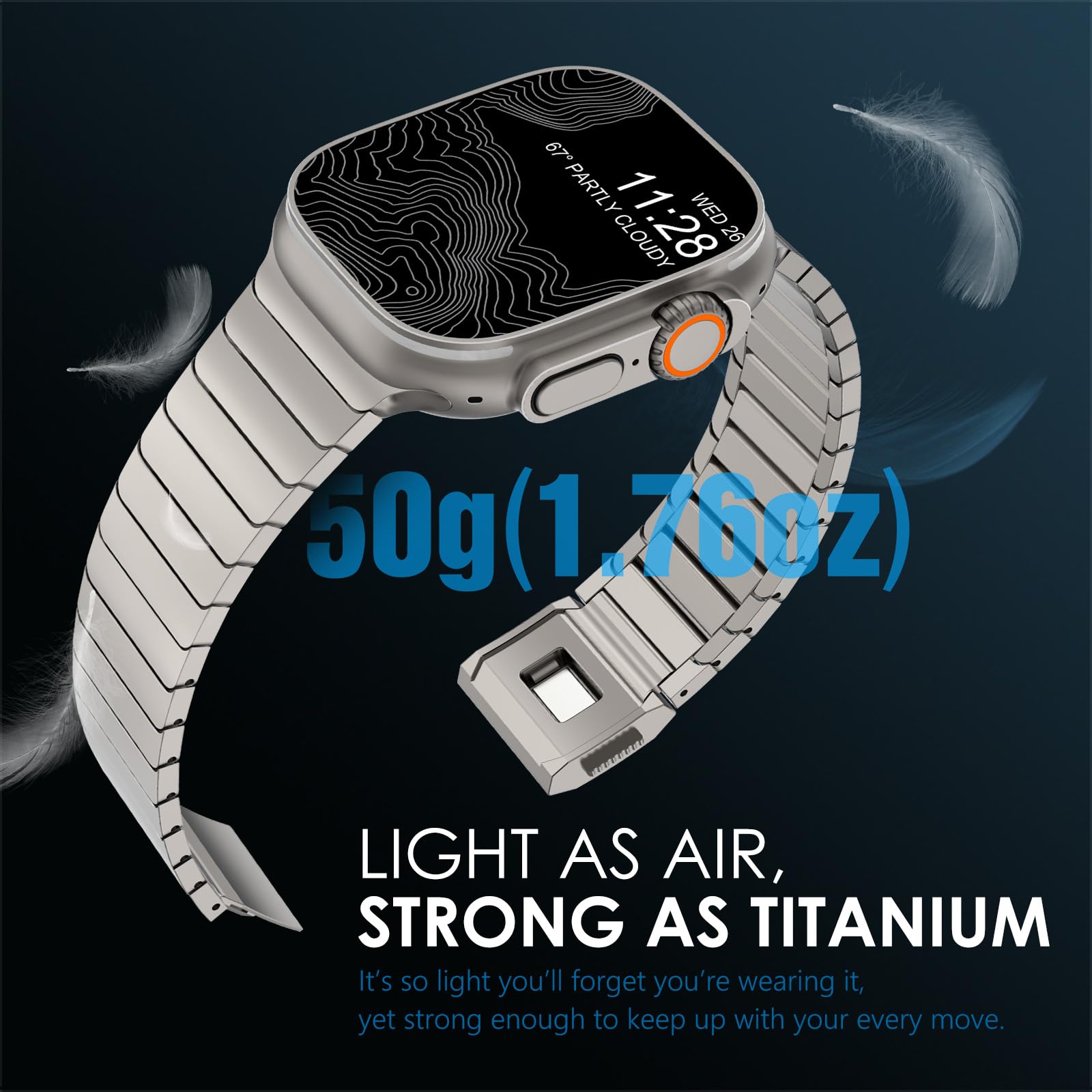 NewWays Titanium & Stainless Steel Link Bracelet for Apple Watch Band Ultra 3 2 1 Band 49mm Series11 10 46mm 42mm 45mm 44mm 41mm 40mm 38mm Series 3-11