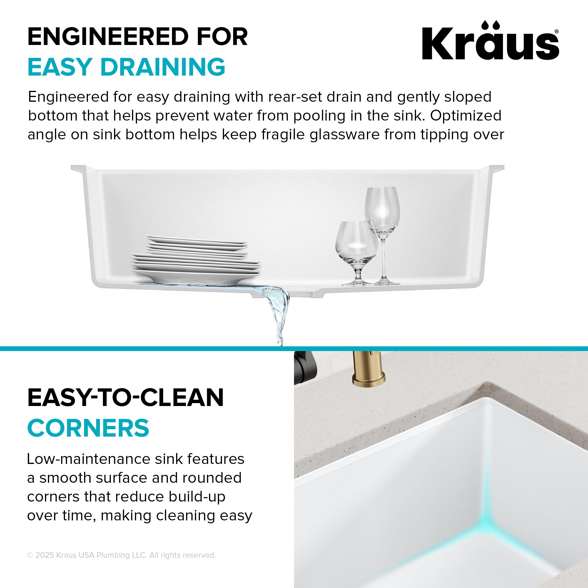 KRAUS Quarza 31-inch Undermount Single Bowl Granite Kitchen Sink in Black Onyx, KGU-413B