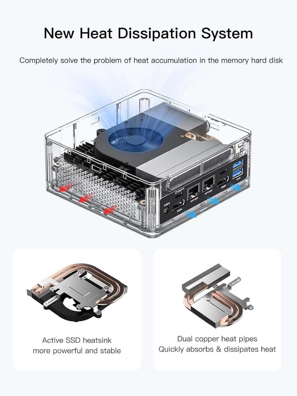 MINISFORUM NAB9 Mini PC Intel Core i9-12900HK HDMI×2+USB-C×2 Video Outputs Mini Computer, 32GB RAM 1TB SSD, 2X 2.5G RJ45 Port Intel Iris Xe Graphics Eligible Desktop Computer