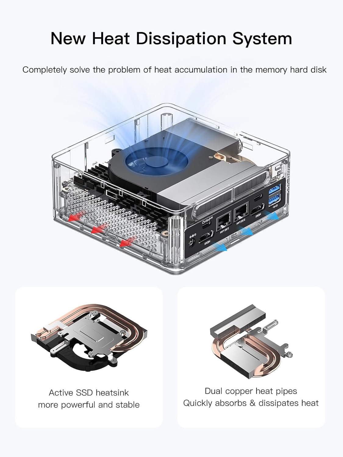 MINISFORUM NAB9 Mini PC Intel Core i9-12900HK HDMI×2+USB-C×2 Video Outputs Mini Computer, 32GB RAM 1TB SSD, 2X 2.5G RJ45 Port Intel Iris Xe Graphics Eligible Desktop Computer