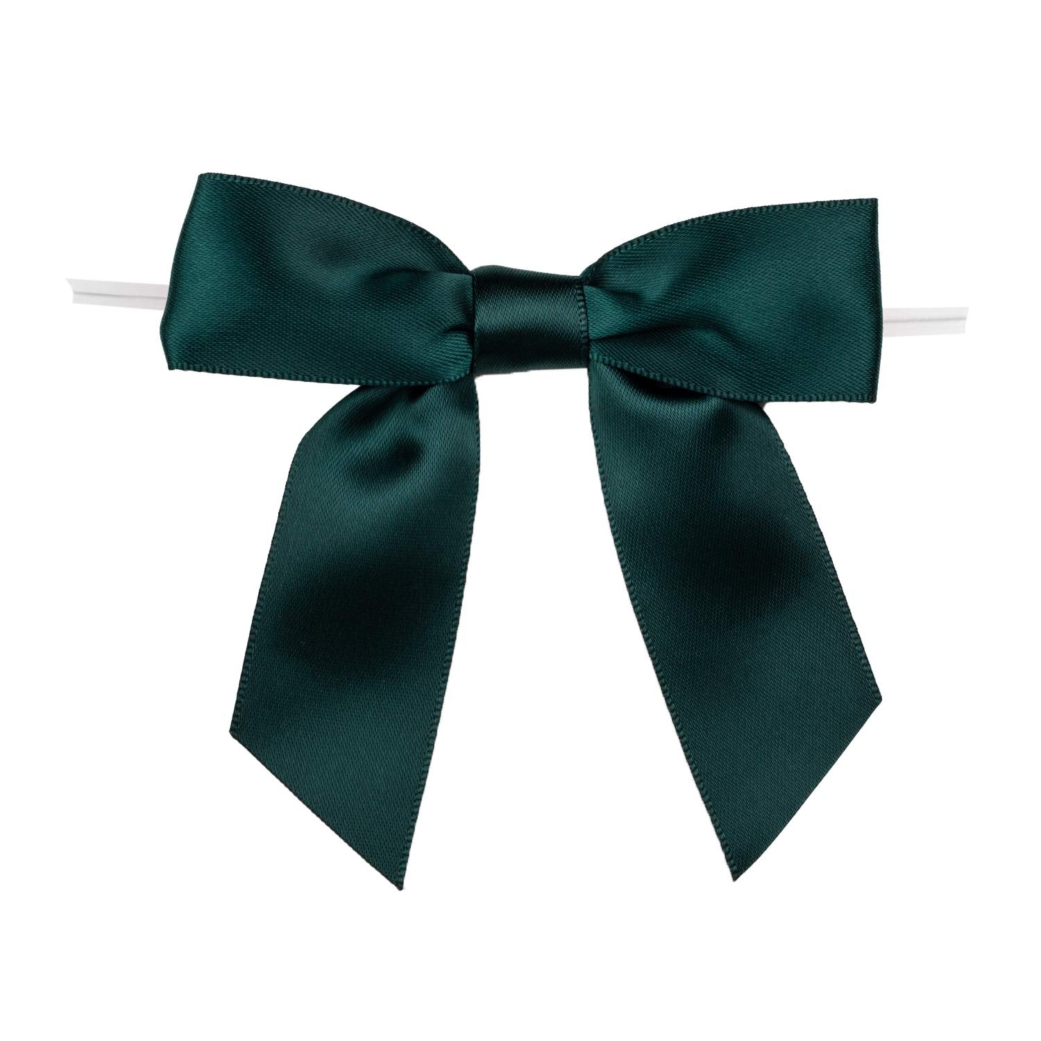 7Rainbows 50pcs Boutique 1.5" Black Satin Ribbon Mini Bows for Craft Sewing Scrapbooking Wedding and Gift Wrapping