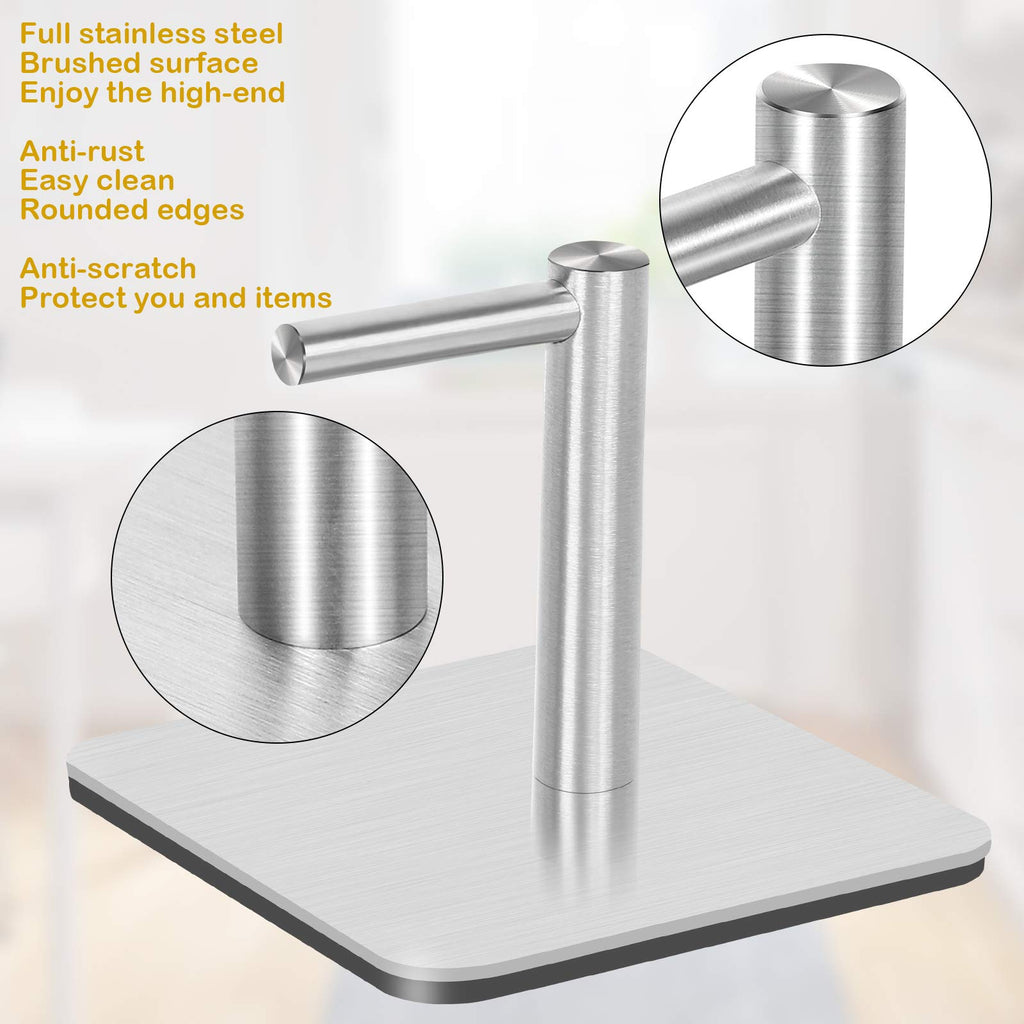 Magnetic Paper Towel Holders Heavy Duty Steel Brushed Holder with Strong Magnetic Backing - Fit for Large Paper Towels or Use as Hook - for Kitchen,Refrigerator,Grill,Garage,Shop