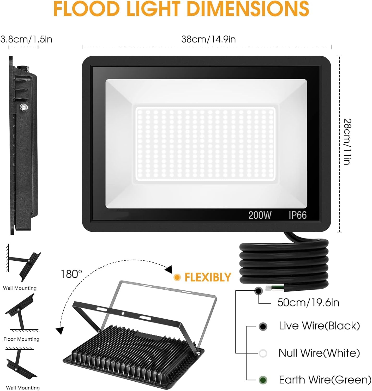 XYCN 4 Pack 100W LED Flood Light, IP66 Waterproof Outside Flood Light, 12500LM Super Bright Outdoor Security Lights, 5000K Daylight White Floodlight for Yard Garden Playground Basketball Court Patio