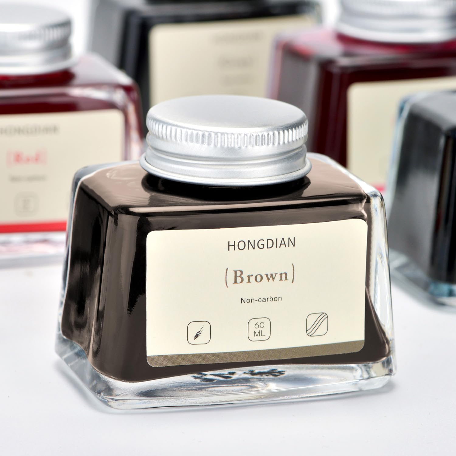 Asvine Hongdian Fountain Pen Bottled Ink Black, 60ml Fountain Pen Bottled Ink, Non Carbon