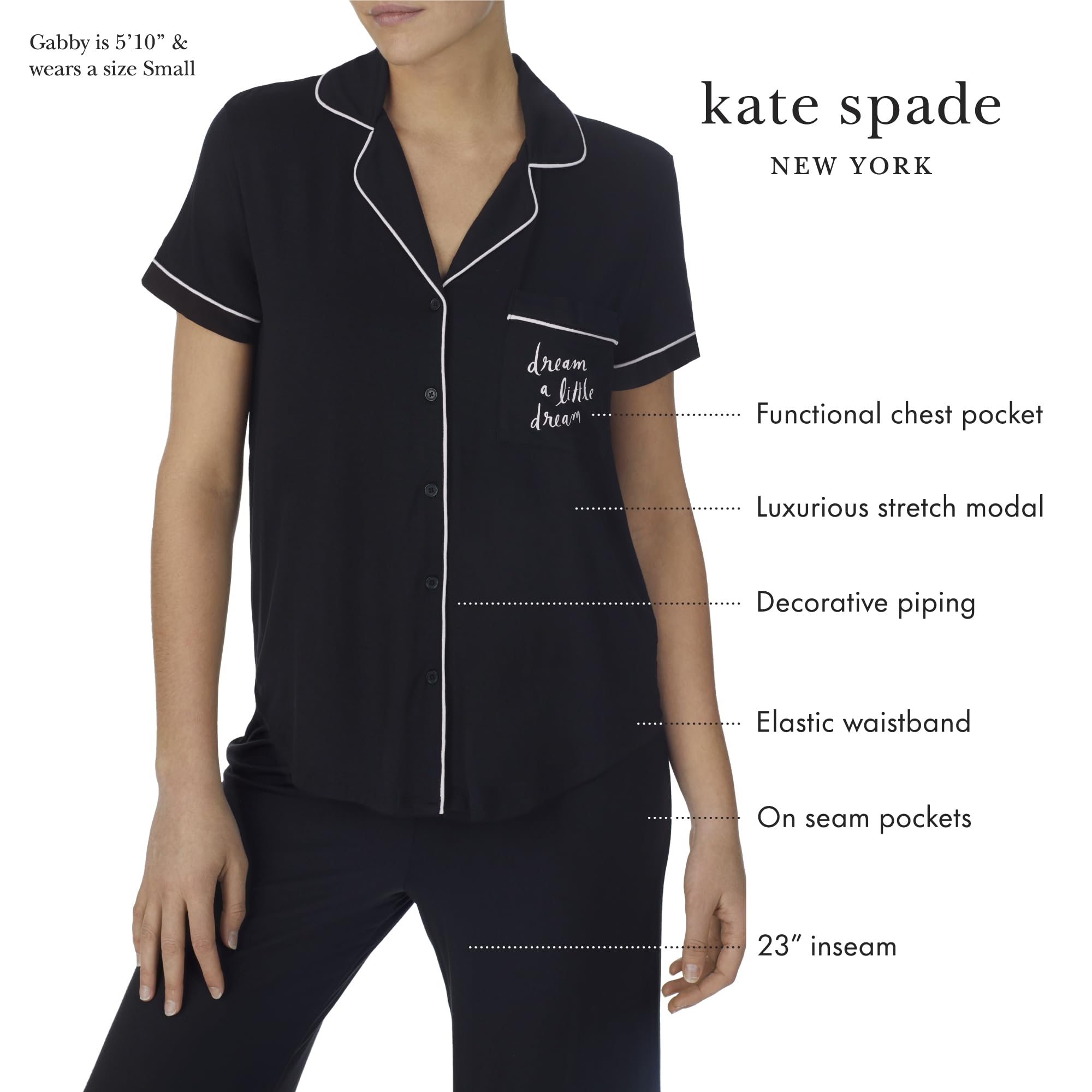 kate spade new york Short Sleeve Cropped Pant PJ Set