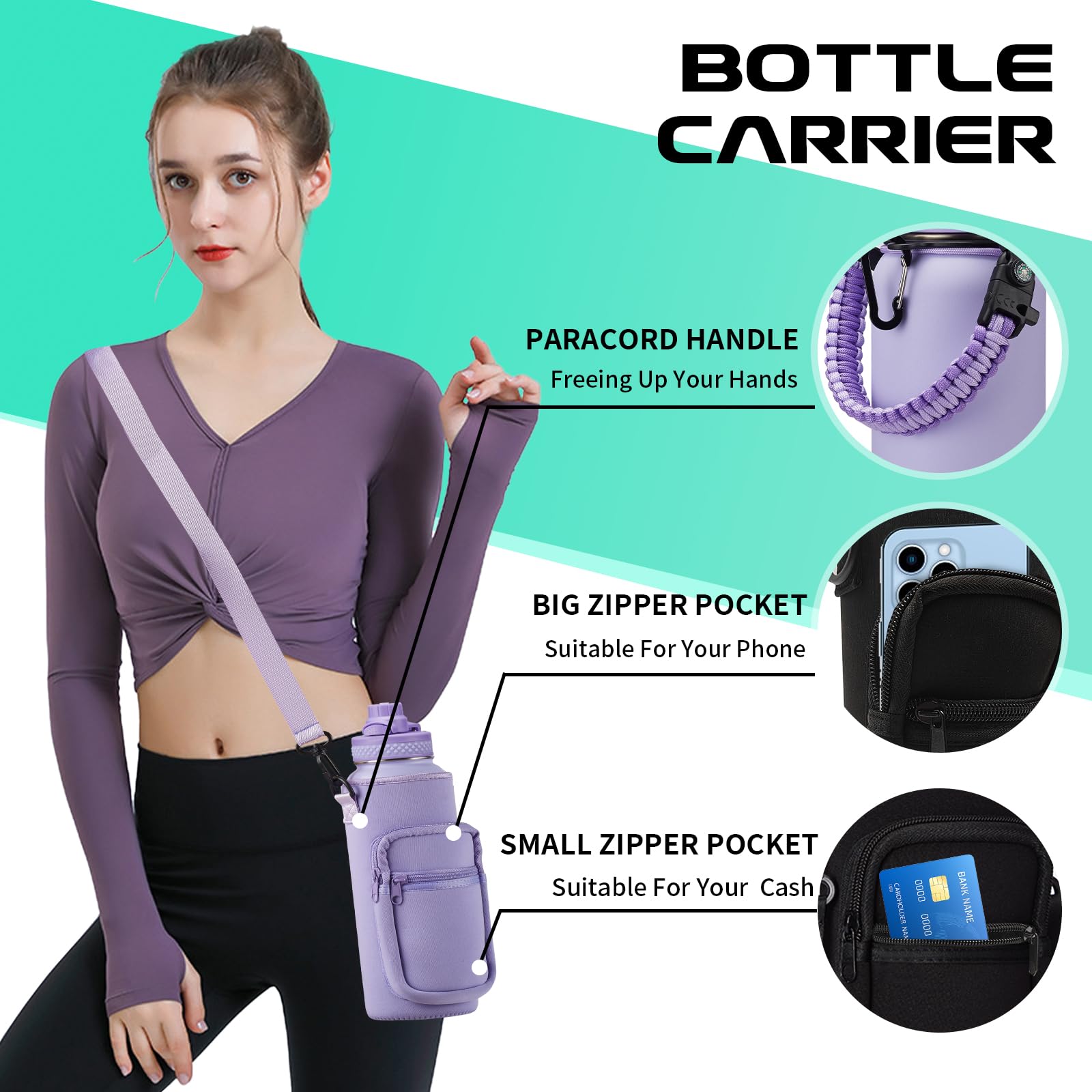 Insulated Water Bottle 32 oz - Cold-48h & Hot-24h Stainless Steel Vacuum Flask with Straw & Pop-up Chug Lid, Leak Proof 32oz Water Bottles, Wide Mouth Hydro Metal Thermal Cups for Gym Work