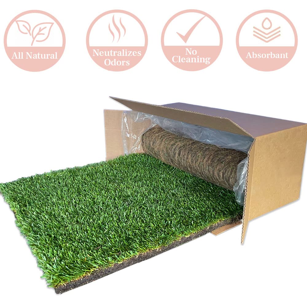 DoggieLawn XL - Real Grass Disposable Potty Training Puppy Pee Pads, Dog Grass Pee Pad, Potty Training Pee Pad, Puppy and Dogs Grass Pee Pads, Puppy Grass Pads, 48 x 24 Inches with Reusable FlexTray