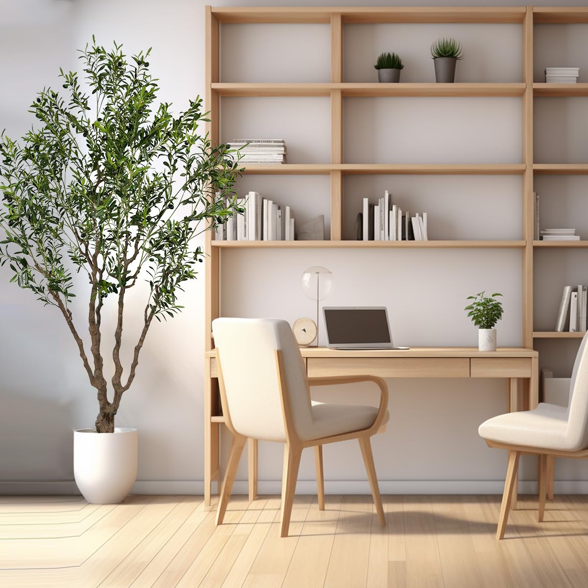 Artificial Olive Tree 7ft(82in,2200+Uv Protection Leaf) Tall,Faux Olive Tree Indoor Artificial Tree for Modern Home Office Living Room Floor Decor Indoor
