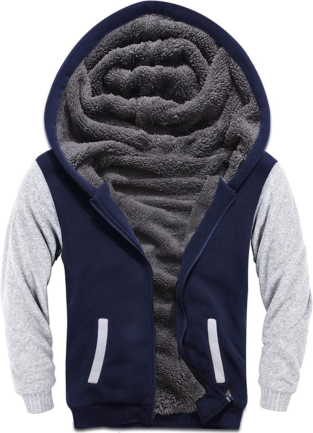 GEEK LIGHTING Boys Sherpa Lined Hoodie Kids Fleece Sweatshirt Full Zip Hooded Jacket