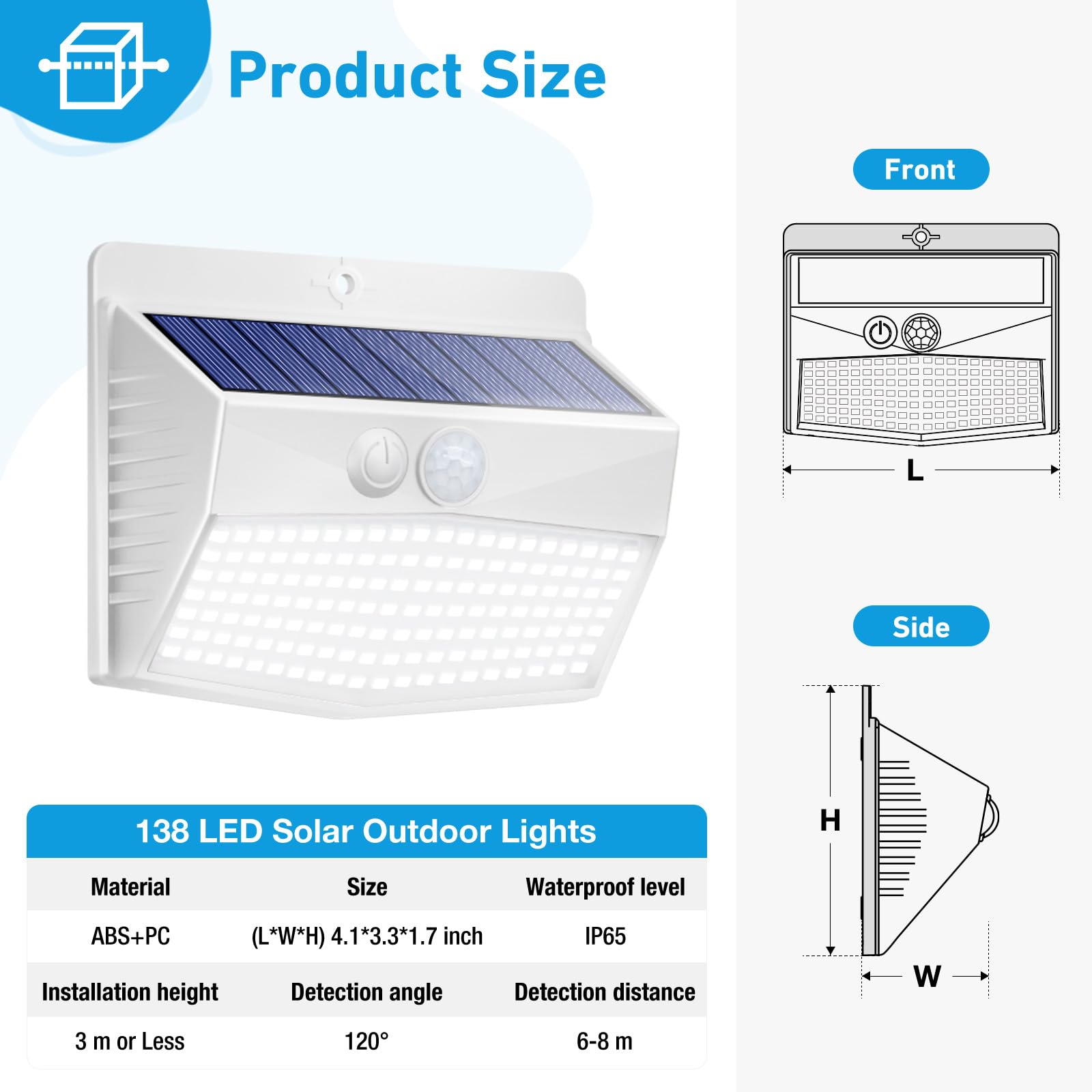 Peasur 1 Pack Solar Motion Lights Outdoor, Solar Security Light with 3 Modes, IP65 Waterproof Flood Lights Outside for Camping Garden Patio Garage Backyard, Brown Warm