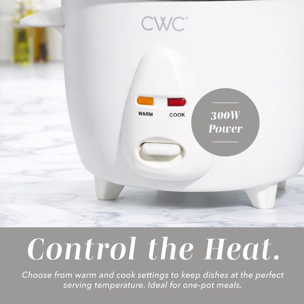 COOK WITH COLOR 6 Cup Rice Cooker 300W - Effortless Cooking and Perfectly, Cooks 3 Cups of Raw Rice for 6 Cups of Cooked Rice, Floral Blue