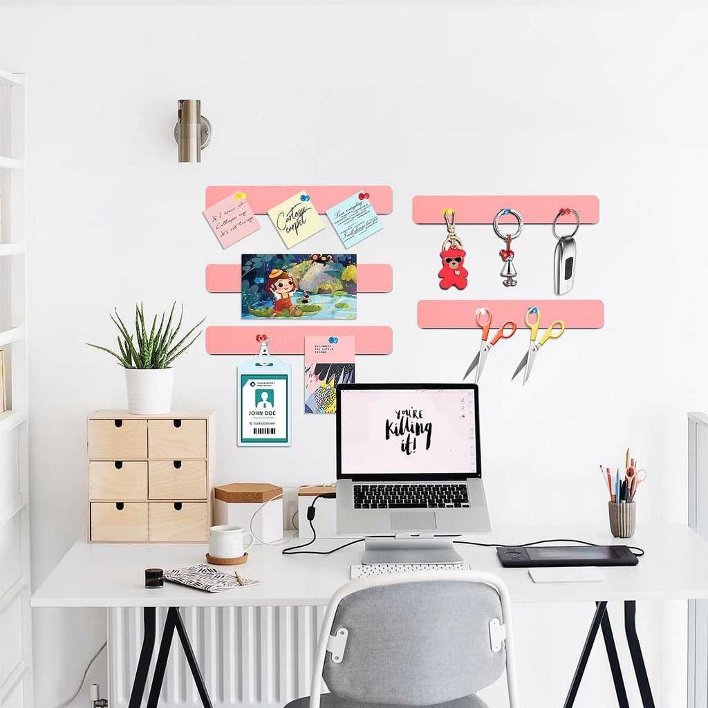 Felt Bulletin Board, 15.7''X 11.8'' corkboard Pin Board for Bedrooms Offices Home Wall Decoration, Self Adhesive Cork Board with 35 Push Pins for Paste Notes, Photos, Schedules (2 Pack)