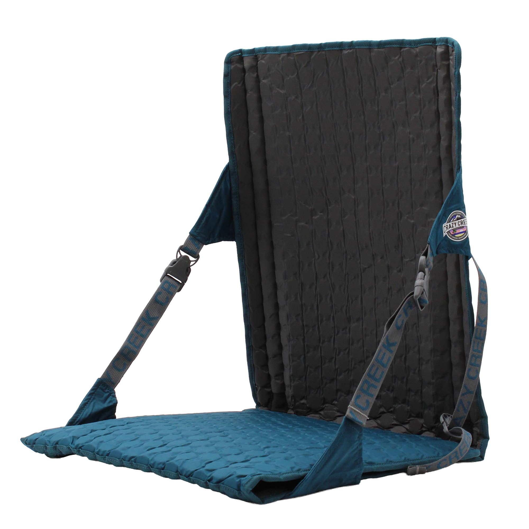 Crazy Creek HEX 2.0 PowerLounger for Day Hiking & Backpacking Trips, 250 LBS Weight Capacity, Adjustable Straps, Compact Design, Water-Resistant, Aleutian Blue/Slate