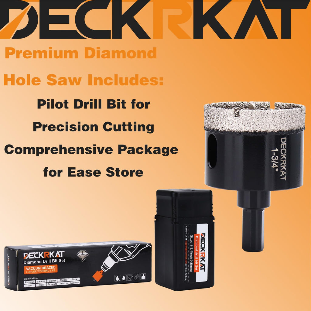 1 Inch Diamond Hole-Saw Bits with Pilot Drill Bit - 2pc 1" Diamond Tipped Tile Hole Saws with Guiding Bit Accurate Drilling for Porcelain Tile Ceramic Pottery Granite Stone Glass Bottles 25mm