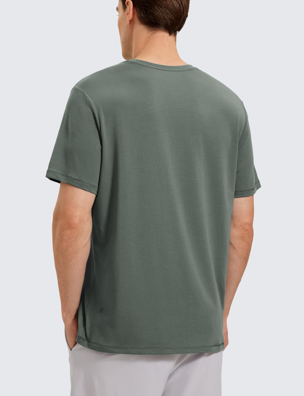 CRZ YOGA Pima Cotton Shirts for Men - Short Sleeve Casual Crewneck T-Shirts Breathable Workout Daily Tee Tops