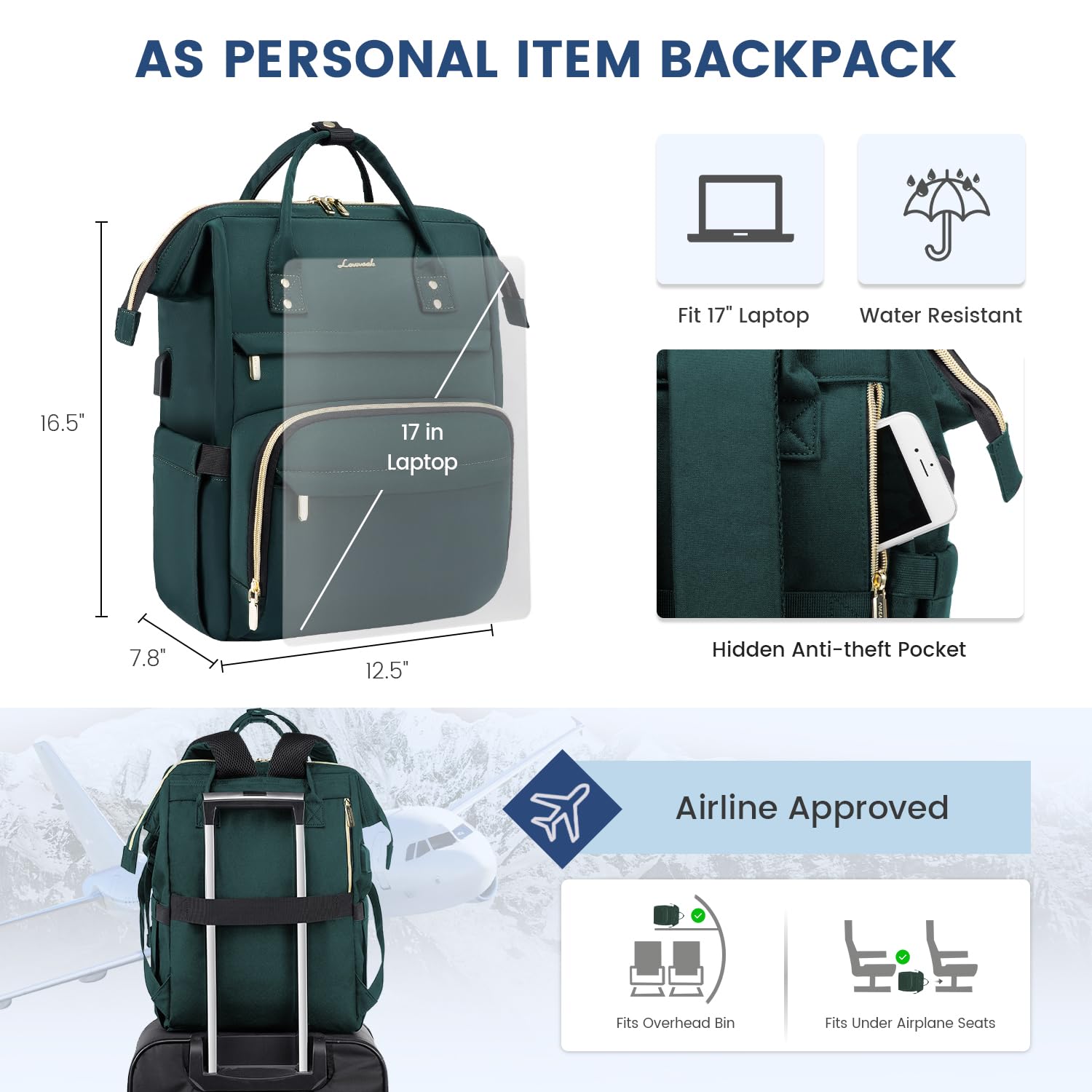 LOVEVOOK Laptop Backpack for Women with Giant Tumbler Holder Pocket, 15.6 Inch Work Daypack for Teacher Nurse, Computer College Bookbag Purse, Waterproof Travel Back Pack with USB Charging Port