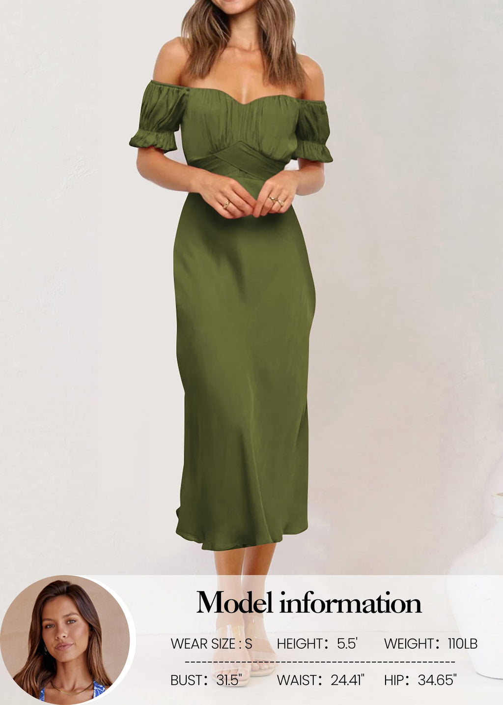 KIRUNDO Women's 2026 Spring Summer Satin Wedding Guest Midi Dress Off The Shoulder Wrap Party Cocktail Formal Prom Dresses