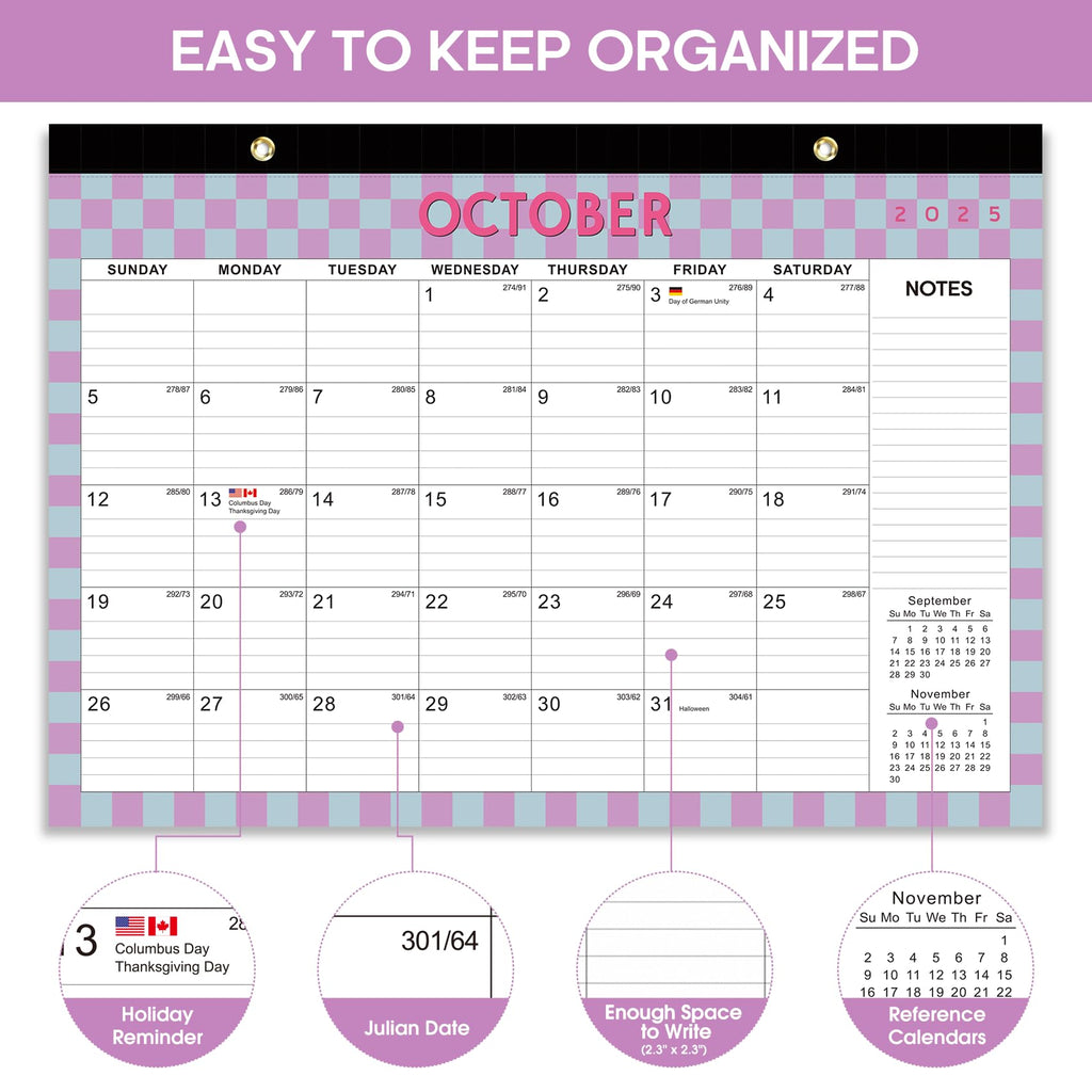 Desk Calendar 2026-2027, 21-Month Calendar Runs Until June 2027, Large 17" x 12" Monthly Desktop & Wall Calendar for Home & Office - Floral
